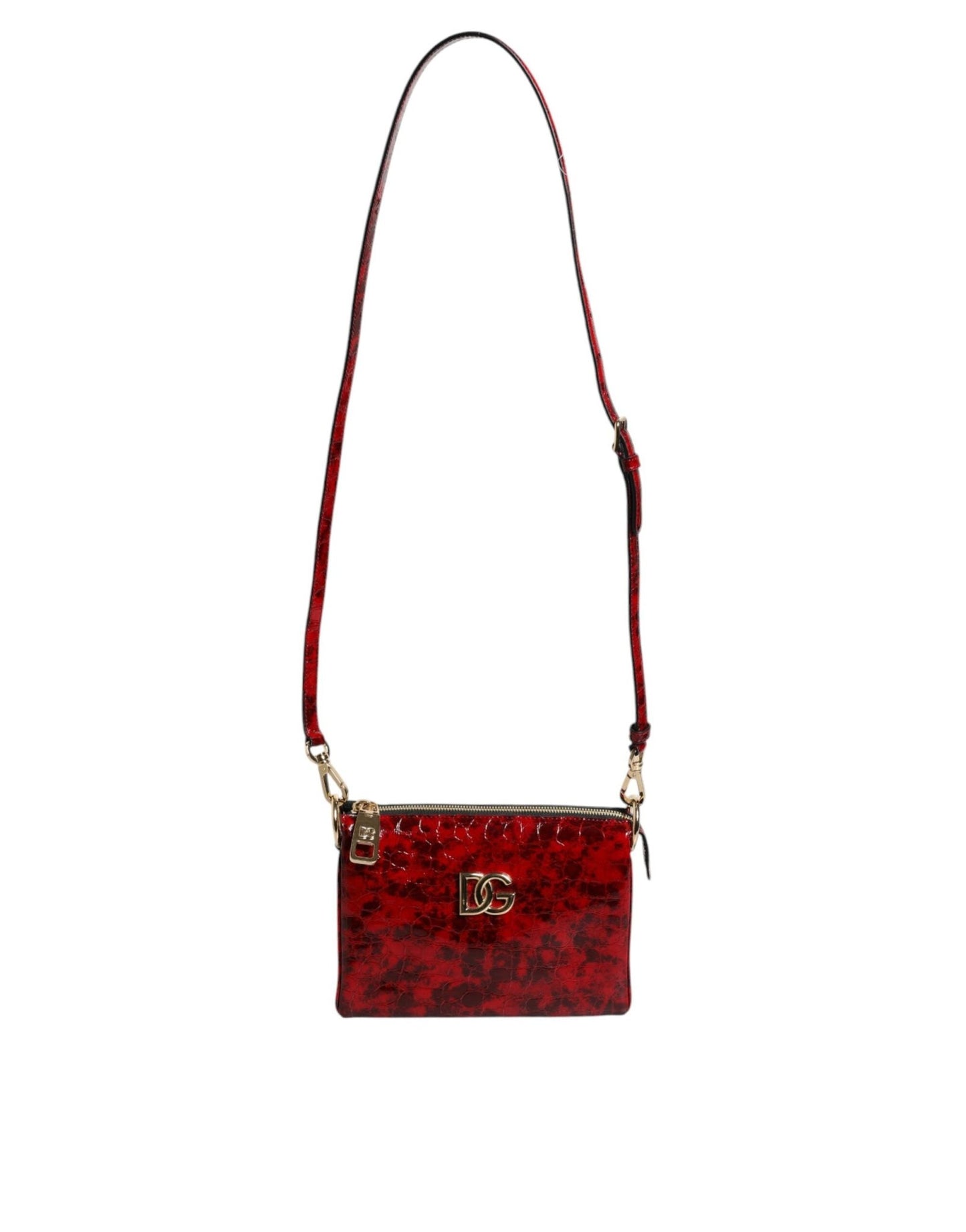 Dolce & Gabbana Red Exotic Leather DG Logo Women Crossbody Bag - Sandy Store ByNet