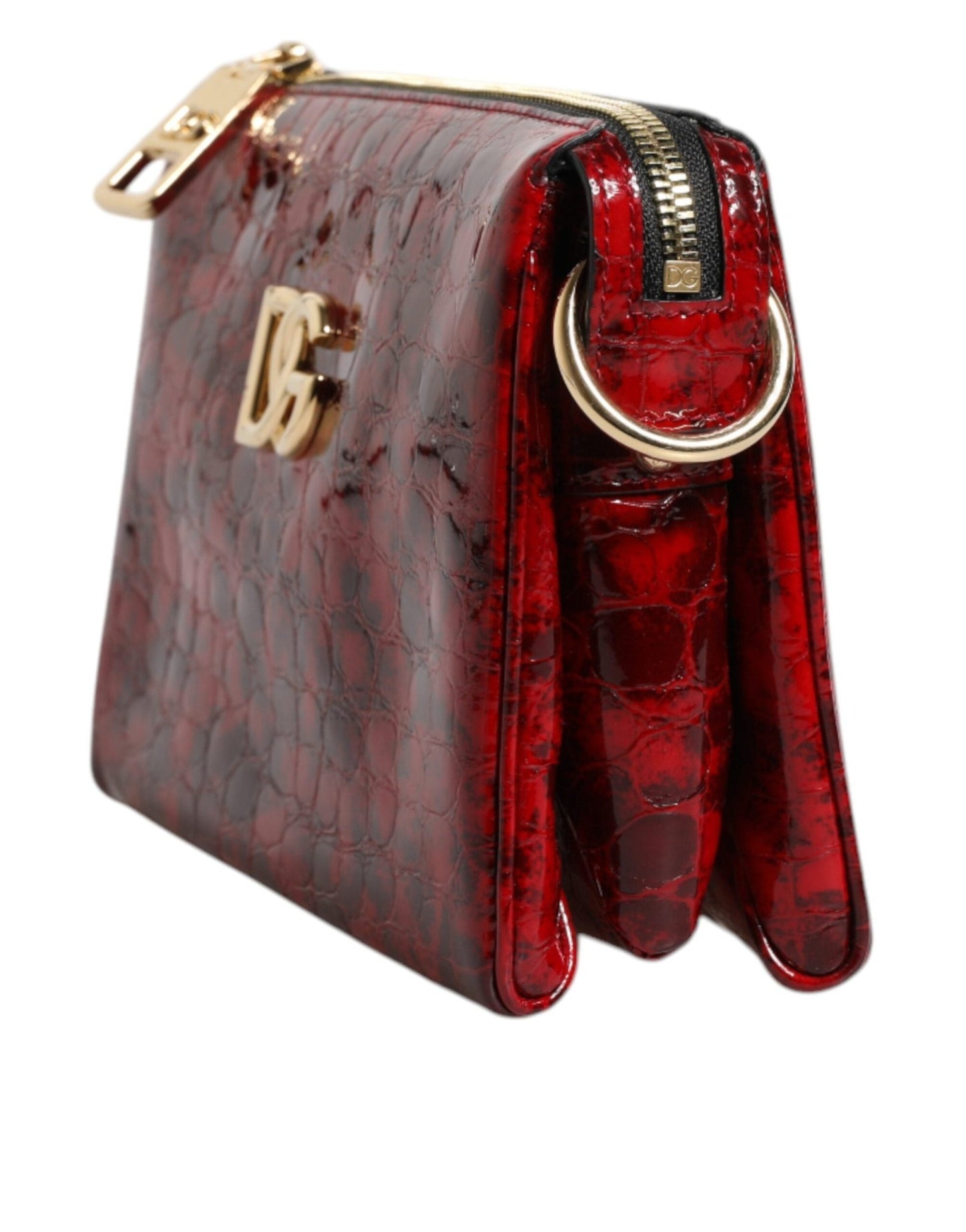 Dolce & Gabbana Red Exotic Leather DG Logo Women Crossbody Bag - Sandy Store ByNet