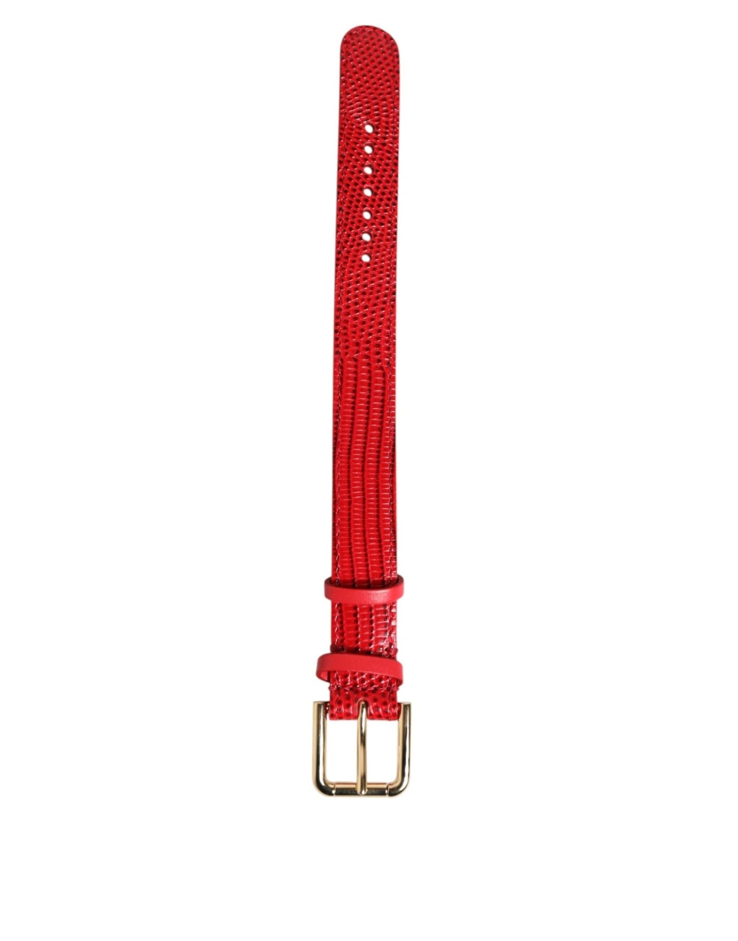 Dolce & Gabbana Red Exotic Leather Gold Tone Metal Buckle Women Armband – par Dolce & Gabbana | Disponible sur Sandy Store ByNet
