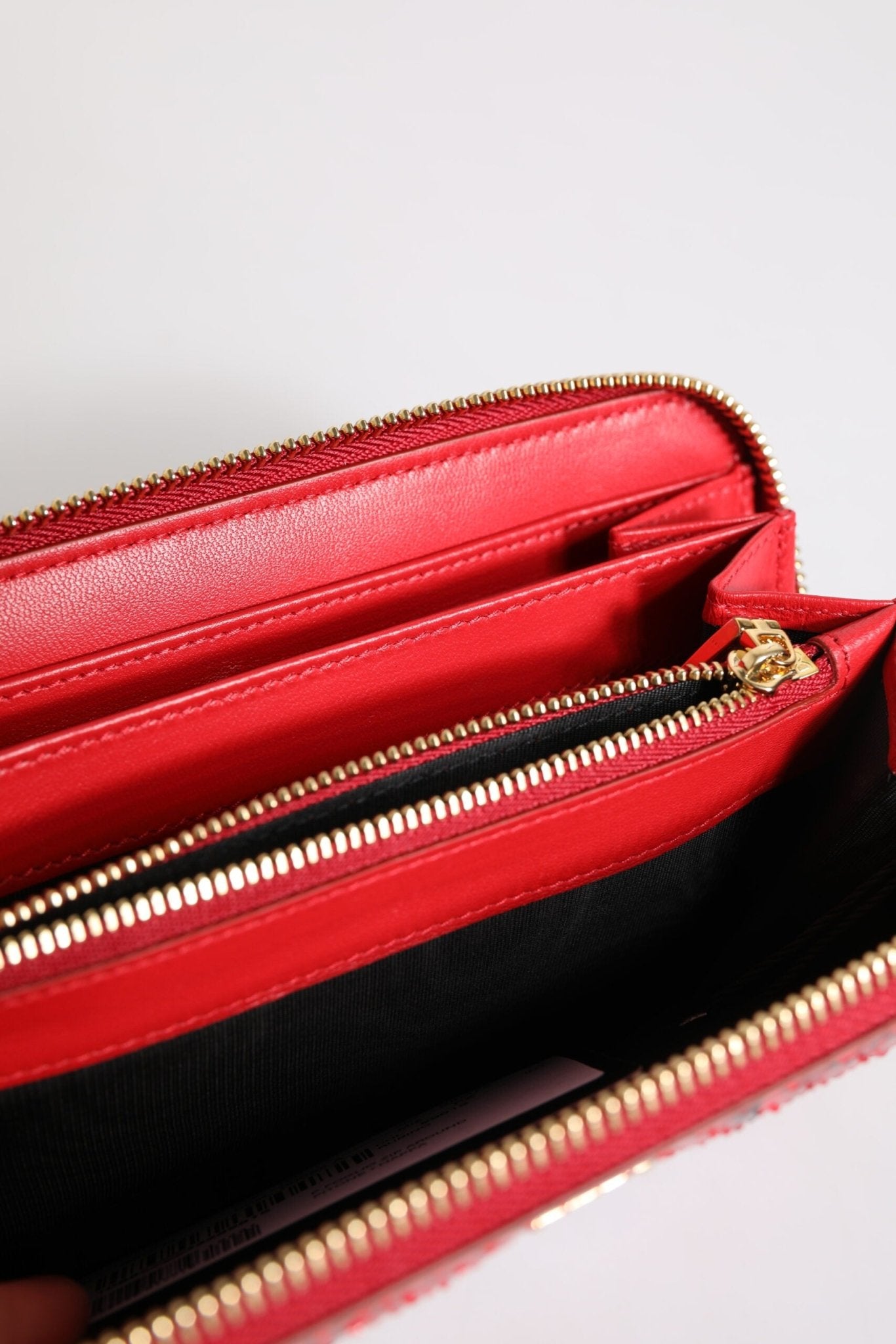Dolce & Gabbana Red Exotic Leather Zip Around Continental Clutch Wallet - Sandy Store ByNet