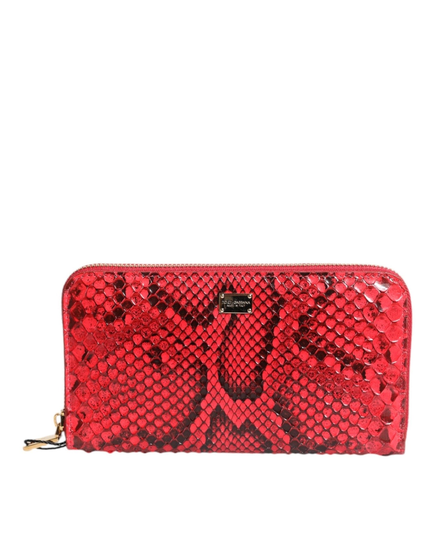 Dolce & Gabbana Red Exotic Leather Zip Around Continental Clutch Wallet - Sandy Store ByNet