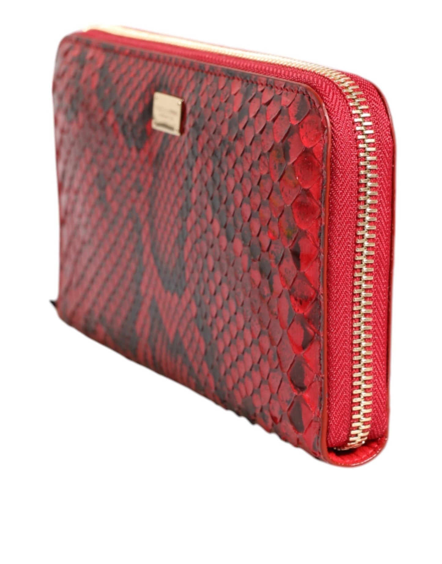 Dolce & Gabbana Red Exotic Leather Zip Around Continental Clutch Wallet - Sandy Store ByNet