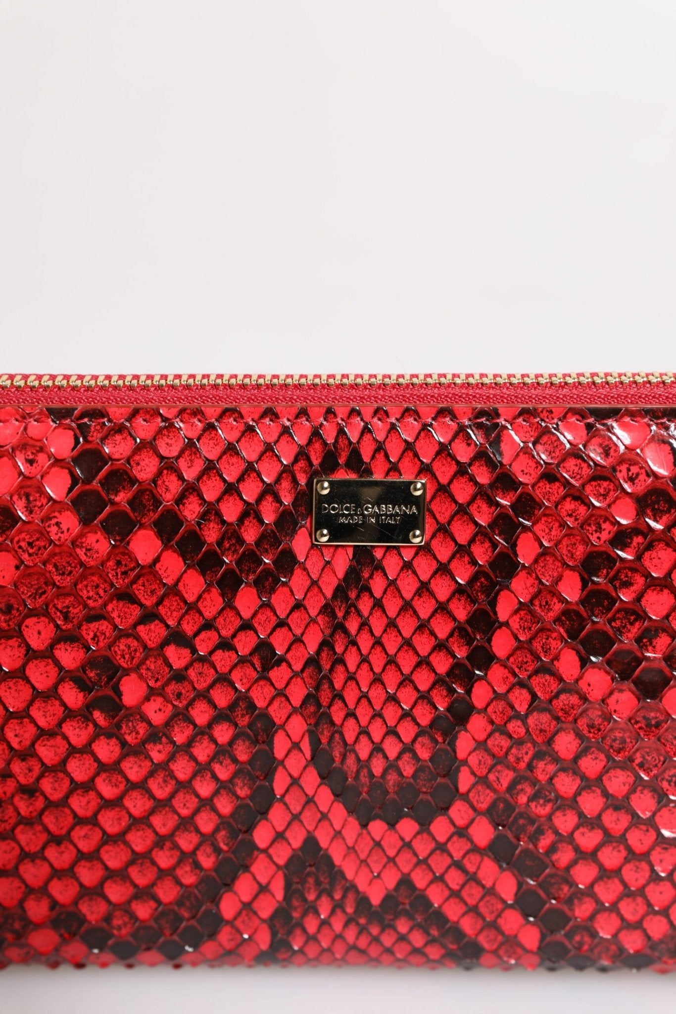Dolce & Gabbana Red Exotic Leather Zip Around Continental Clutch Wallet - Sandy Store ByNet
