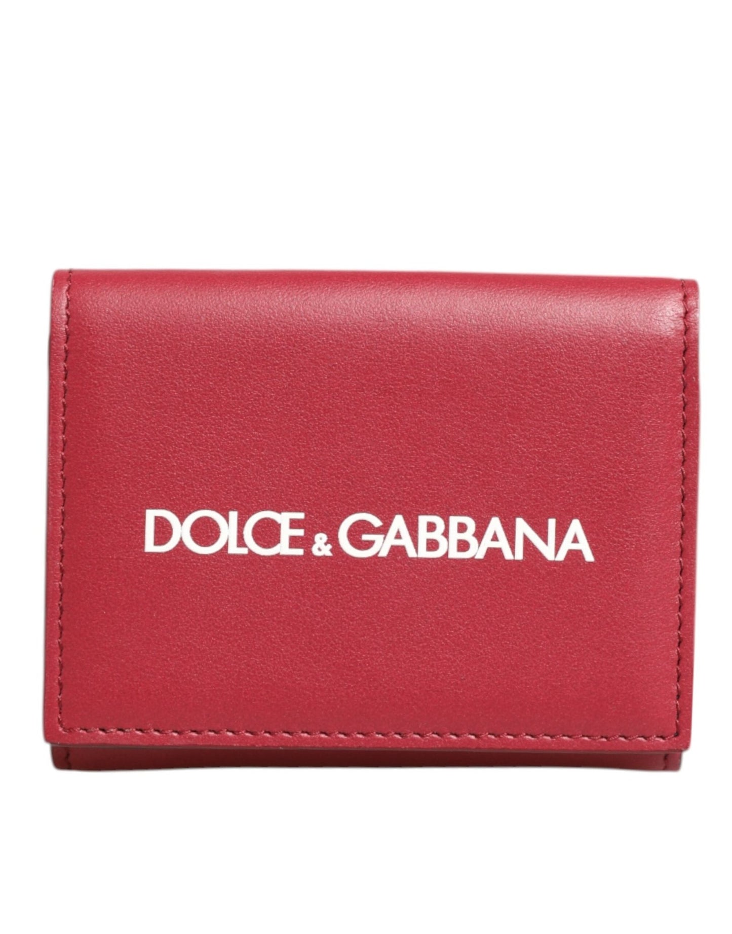 Dolce & Gabbana Red Leather Bold Logo Print Trifold Card Holder Wallet – par Dolce & Gabbana | Disponible sur Sandy Store ByNet