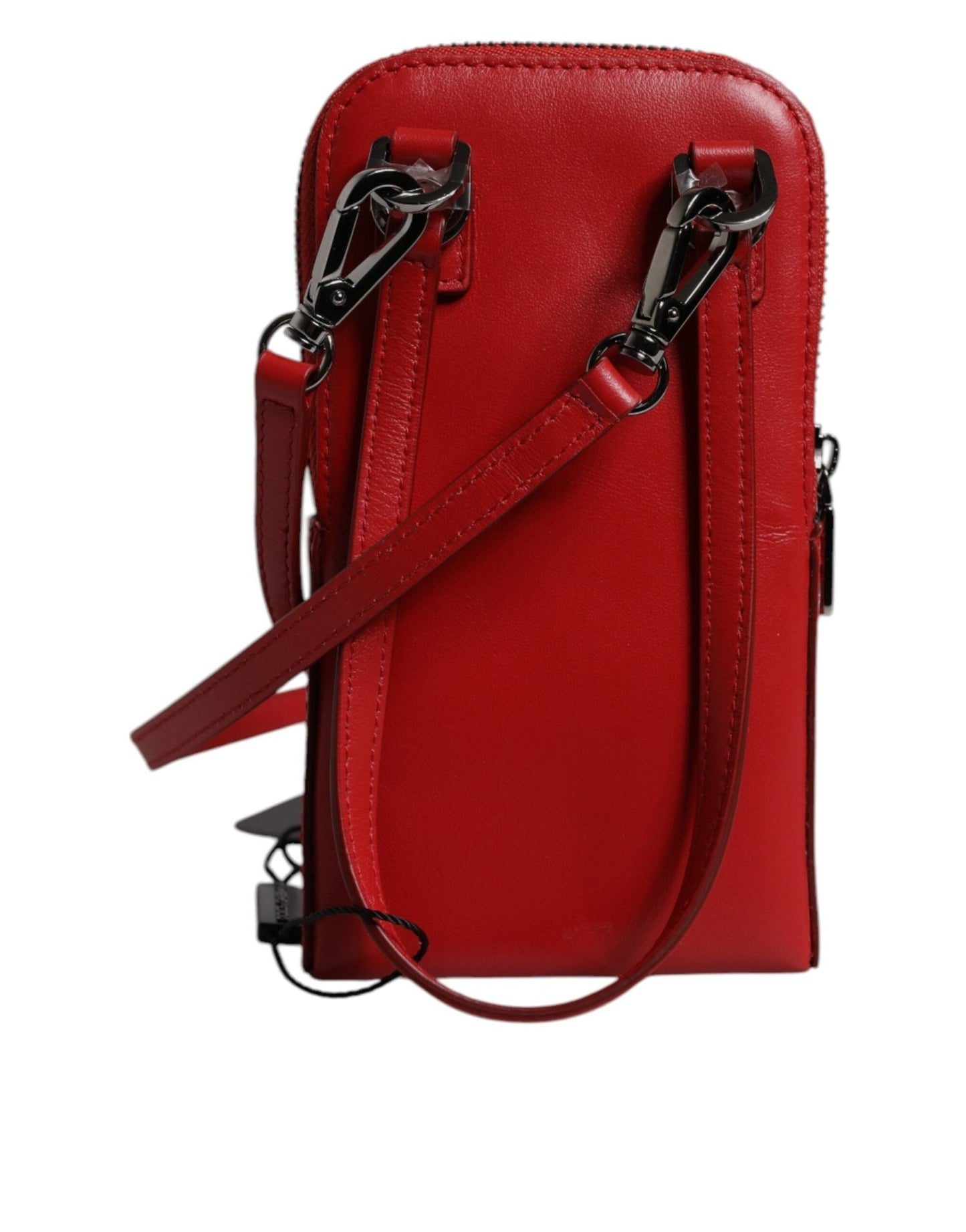 Dolce & Gabbana Red Leather Purse Phone Sling Crossbody Neck Strap Bag - Sandy Store ByNet