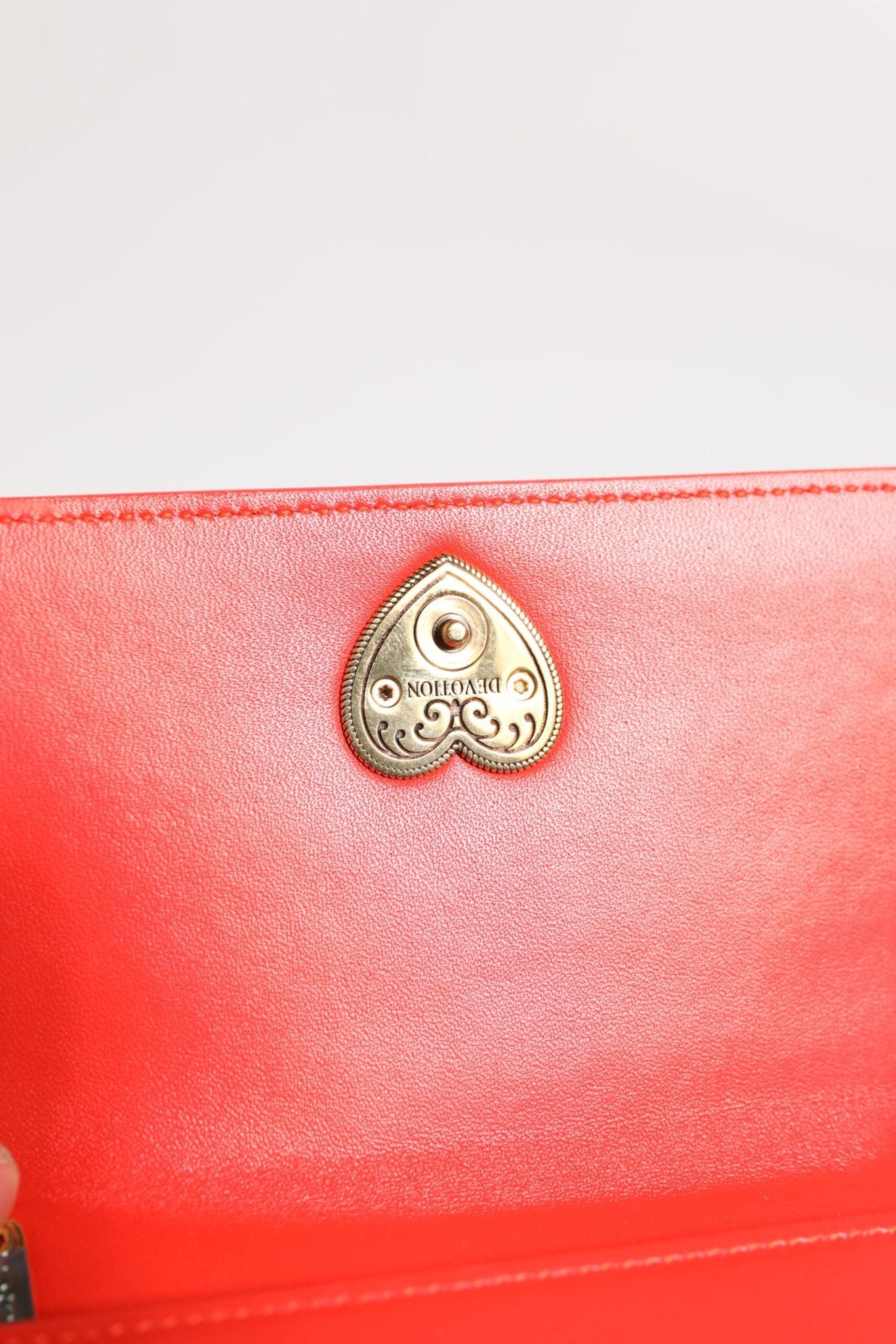 Dolce & Gabbana Red Leather Quilted Devotion Crossbody Phone Cover Bag - Sandy Store ByNet