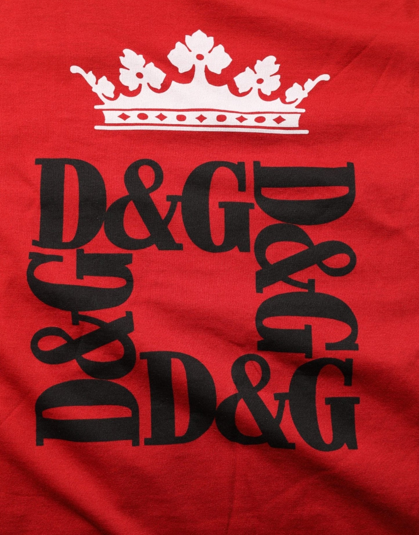 Dolce & Gabbana Red Logo Crown Cotton Short Sleeves T-shirt – IT52 | XL par Dolce & Gabbana | Disponible sur Sandy Store ByNet