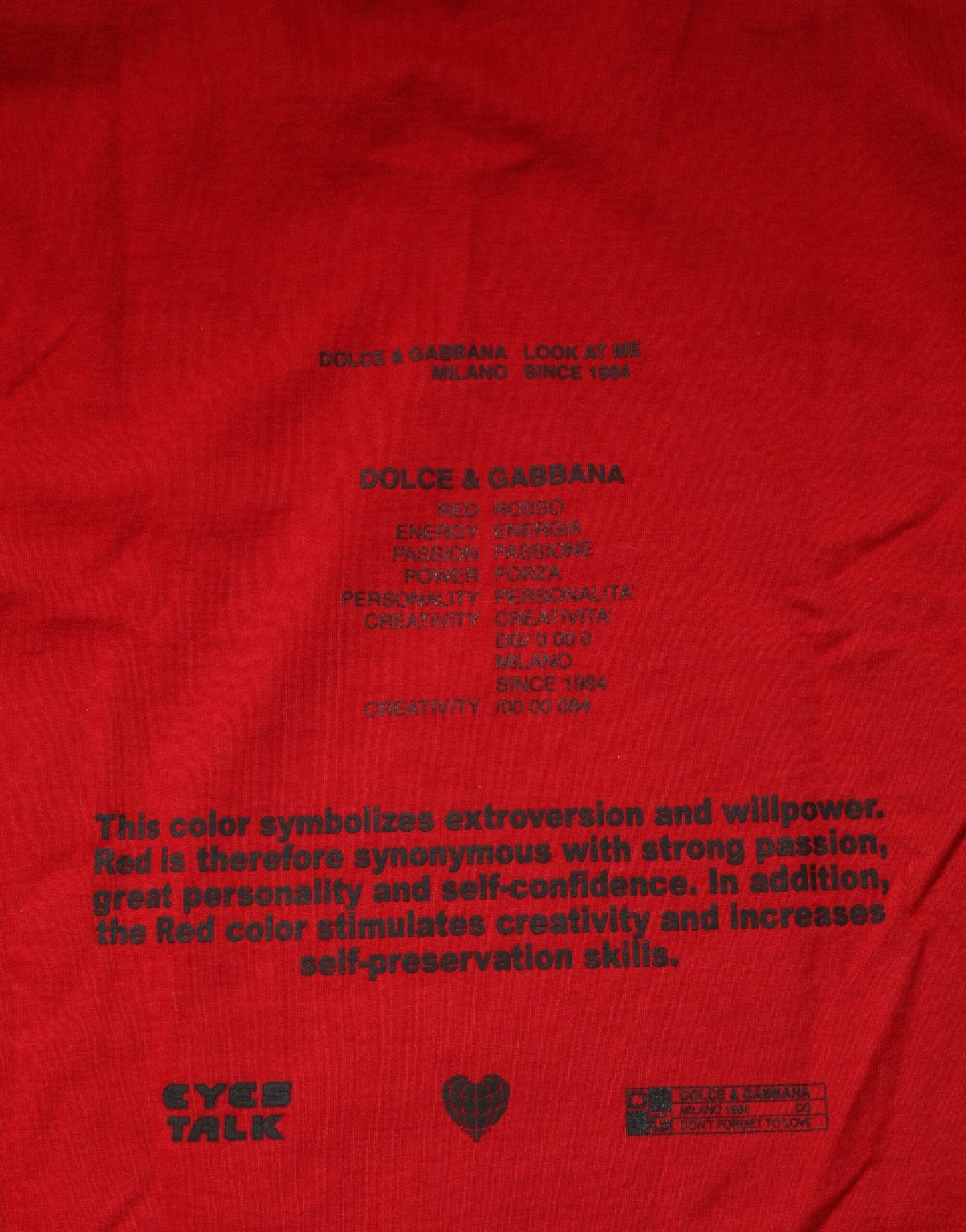 Dolce & Gabbana Red Logo Eye Print Cotton Short Sleeve T-shirt – M par Dolce & Gabbana | Disponible sur Sandy Store ByNet
