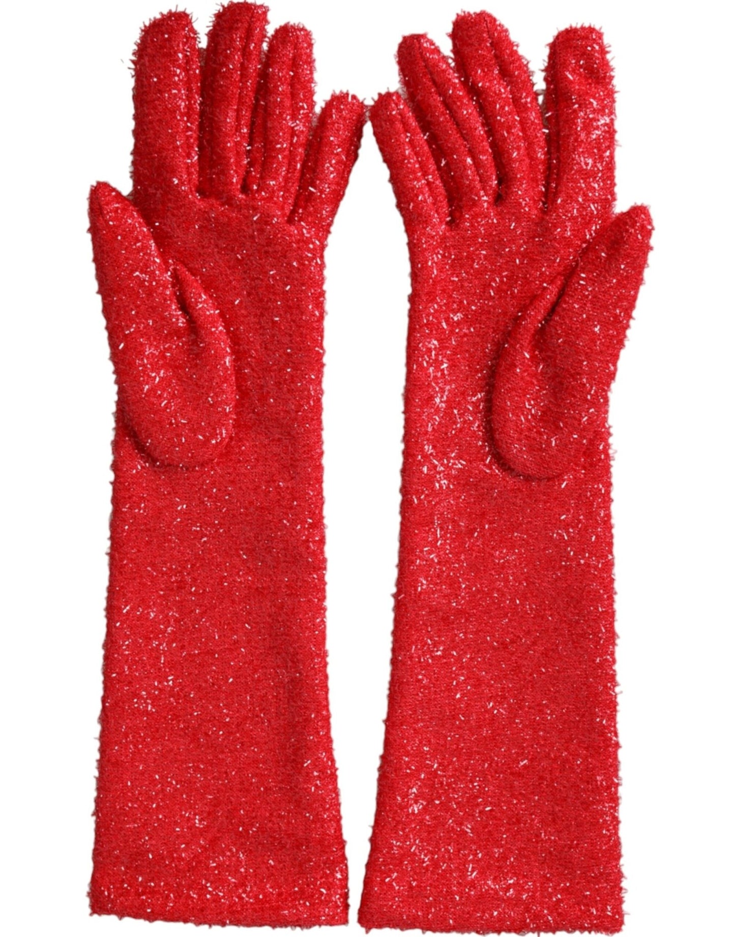 Dolce & Gabbana Red Lurex Fantasia Mid Arm Length Gloves - Sandy Store ByNet