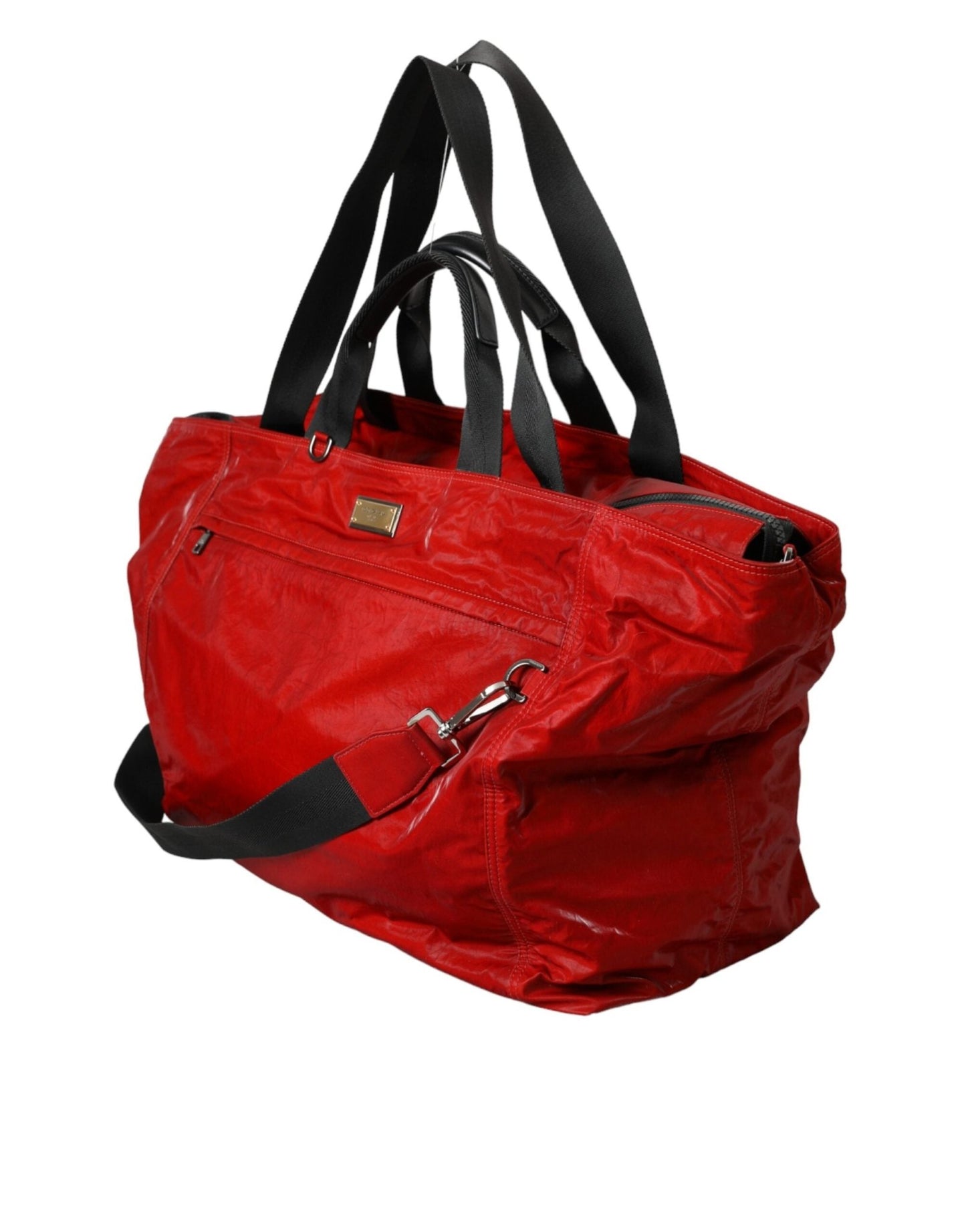 Dolce & Gabbana Red Nylon Calfskin Hand Shoulder Duffel Bag - Sandy Store ByNet