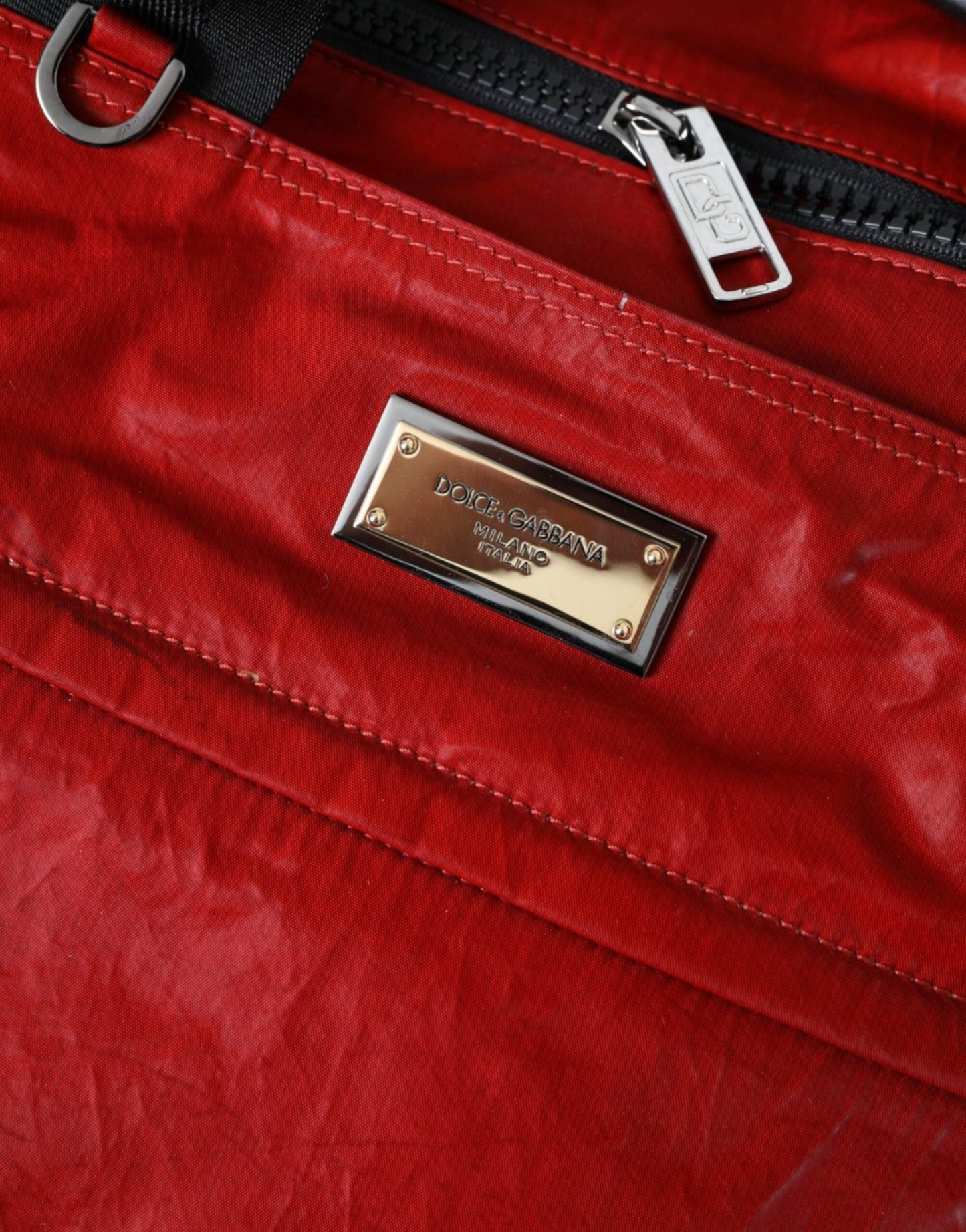 Dolce & Gabbana Red Nylon Calfskin Hand Shoulder Duffel Bag - Sandy Store ByNet