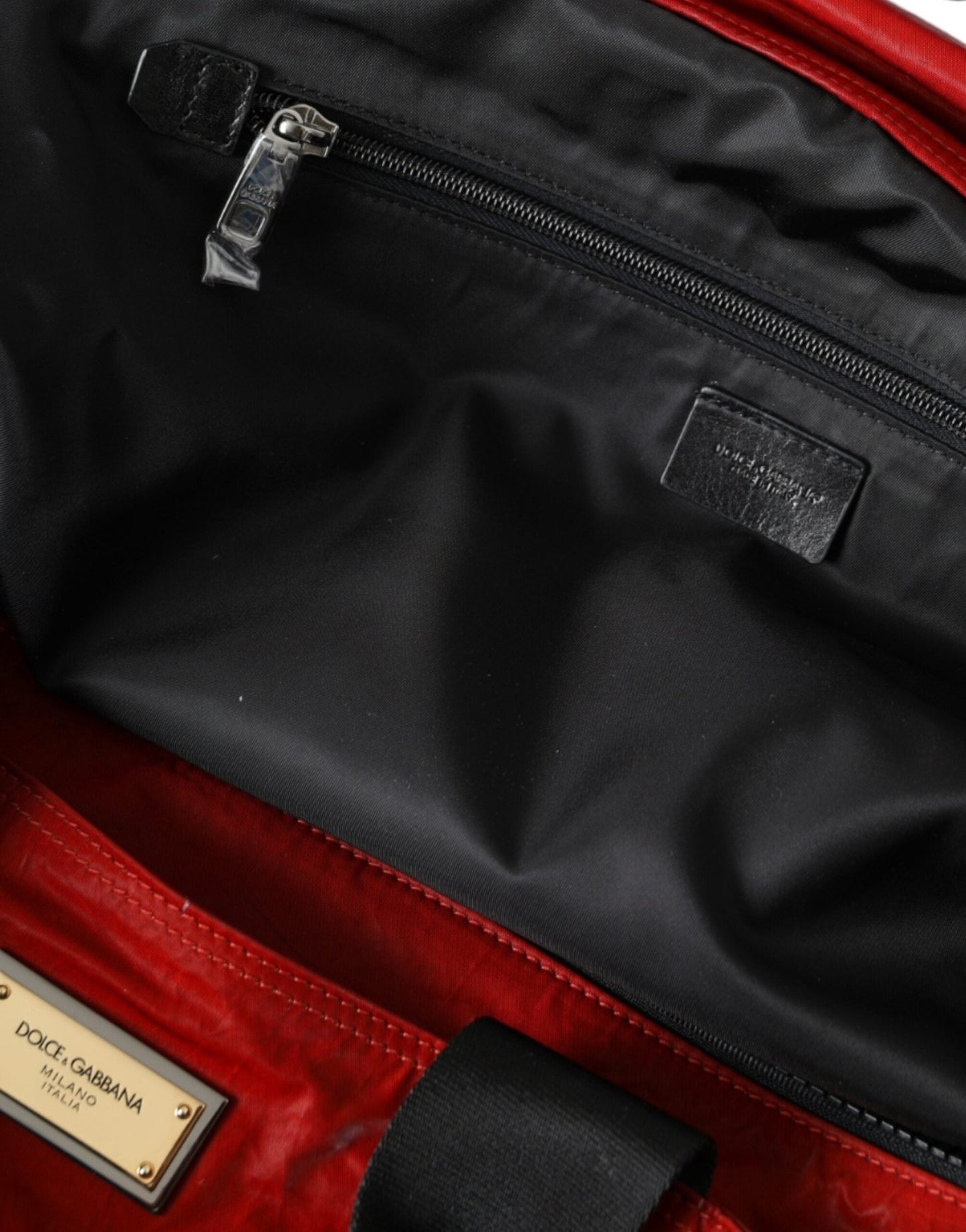 Dolce & Gabbana Red Nylon Calfskin Hand Shoulder Duffel Bag - Sandy Store ByNet