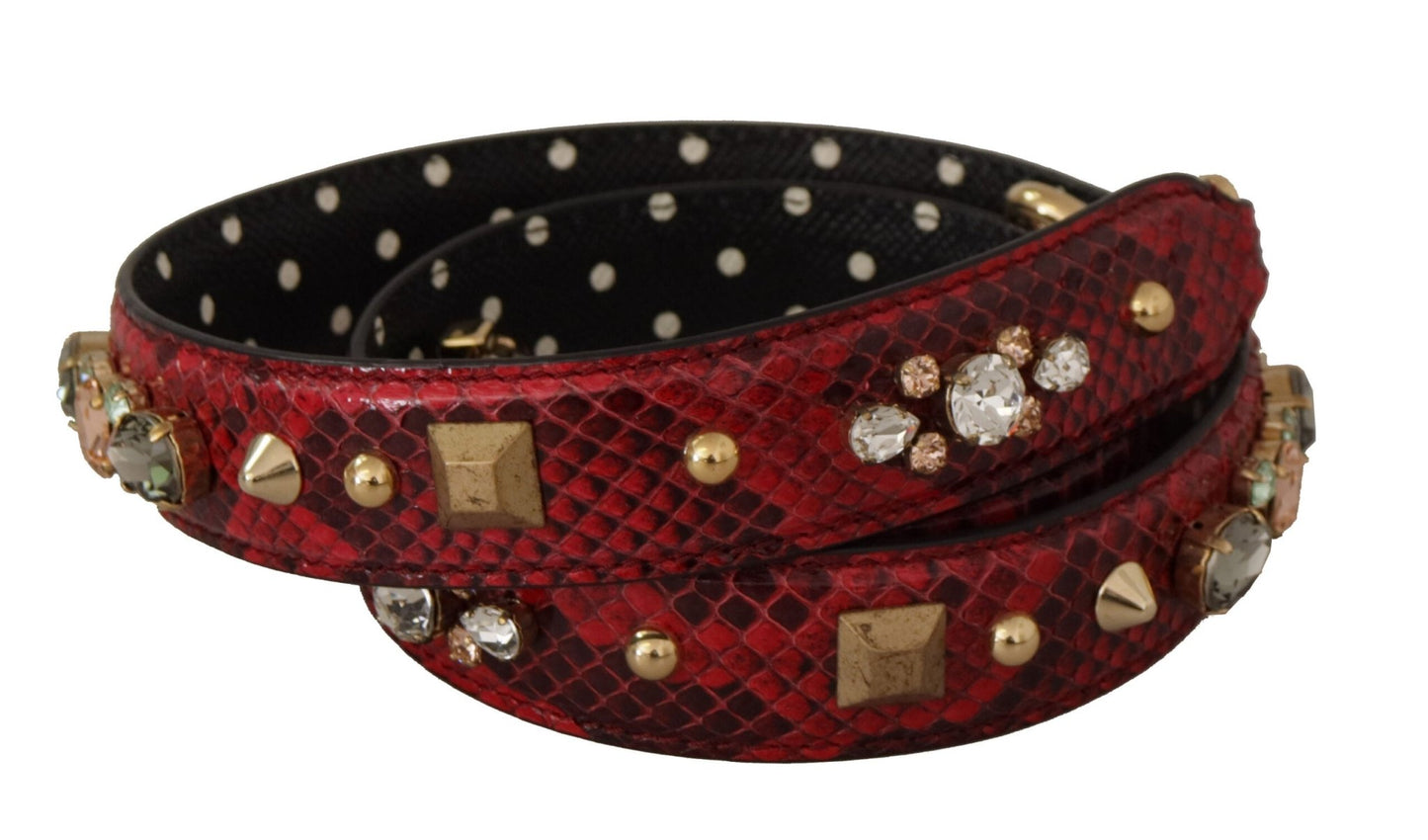 Dolce & Gabbana Red Python Leather Shoulder Bag Strap - Sandy Store ByNet