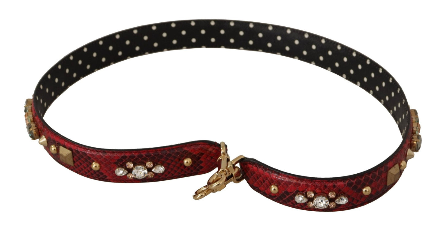Dolce & Gabbana Red Python Leather Shoulder Bag Strap - Sandy Store ByNet