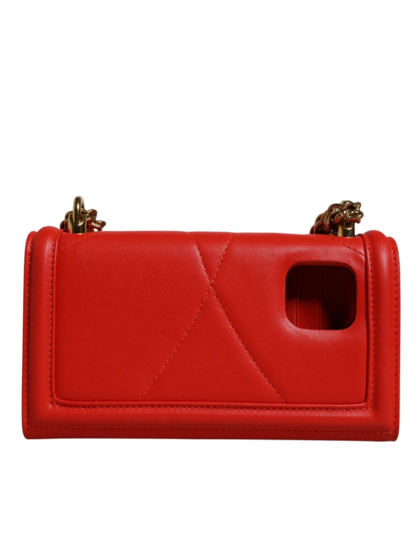 Dolce & Gabbana Red Quilted Devotion Crossbody Chain Phone Cover Bag - Sandy Store ByNet