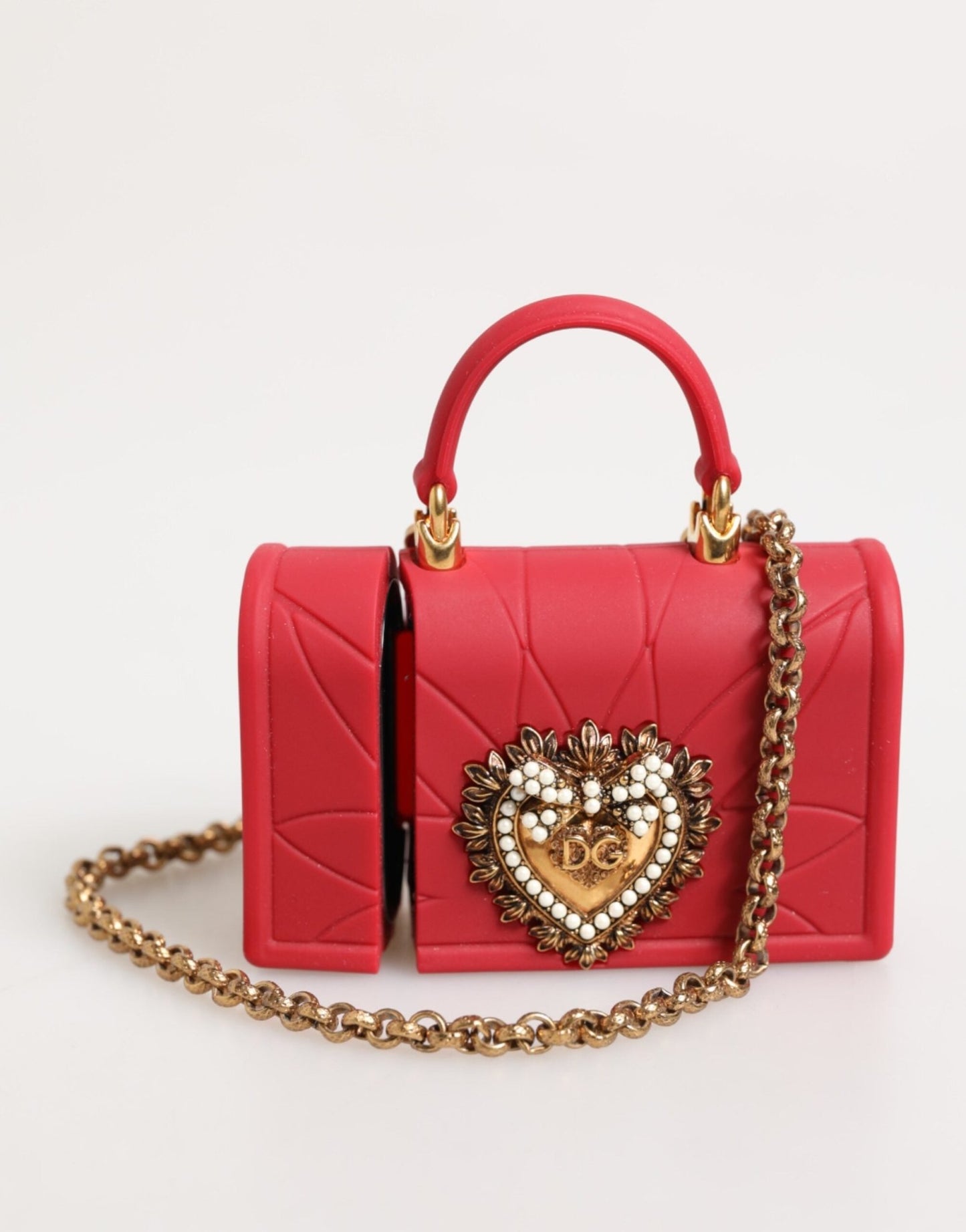 Dolce & Gabbana Red Silicone Devotion Heart Cover Bag Women Airpods Case – par Dolce & Gabbana | Disponible sur Sandy Store ByNet