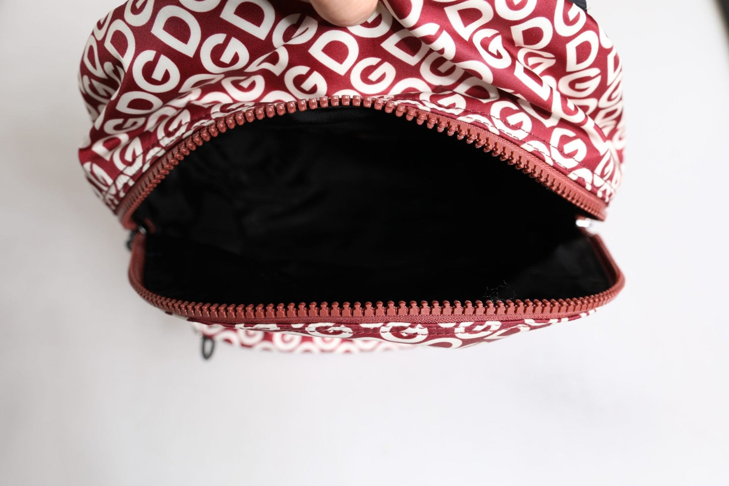 Dolce & Gabbana Red White DG Logo Print Nylon Travel Backpack Bag - Sandy Store ByNet