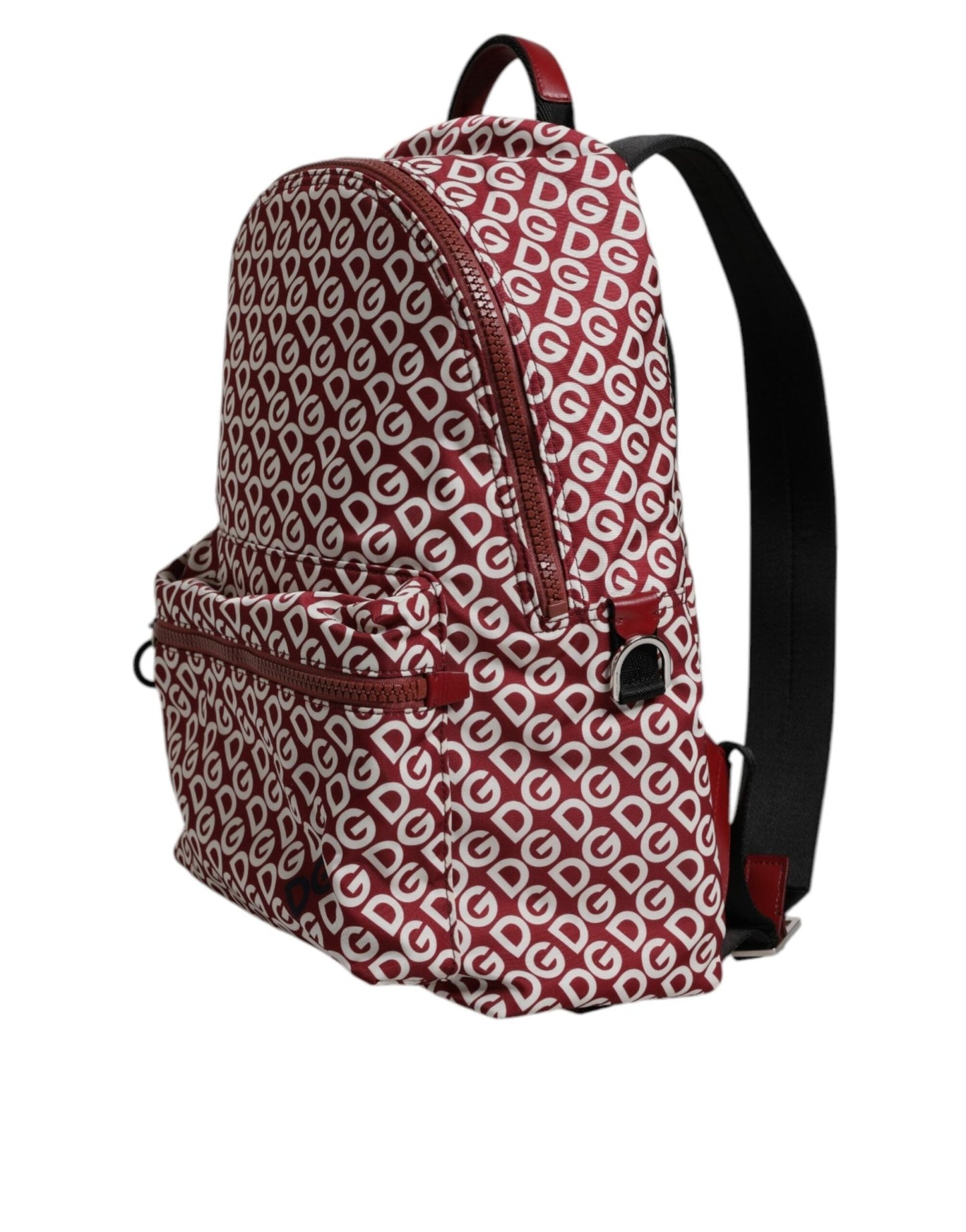 Dolce & Gabbana Red White DG Logo Print Nylon Travel Backpack Bag - Sandy Store ByNet