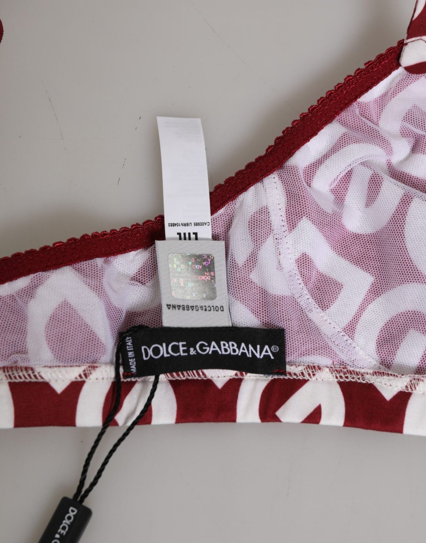 Dolce & Gabbana Red White Logo Mania Soft Cup Bra Underwear – IT2 | S par Dolce & Gabbana | Disponible sur Sandy Store ByNet