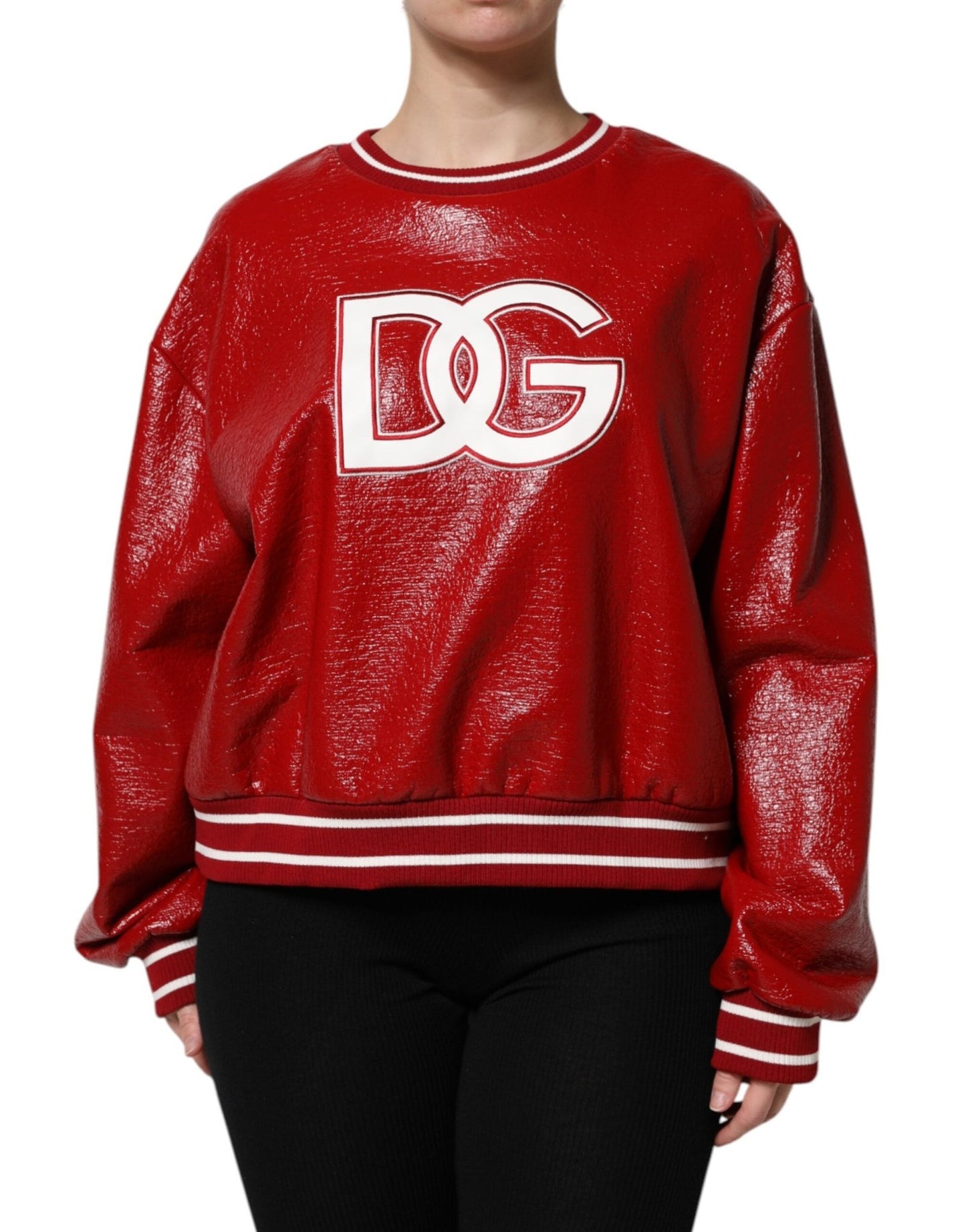 Dolce & Gabbana Red Wool DGLogo Embroidery Pullover Sweater – IT46|XL par Dolce & Gabbana | Disponible sur Sandy Store ByNet
