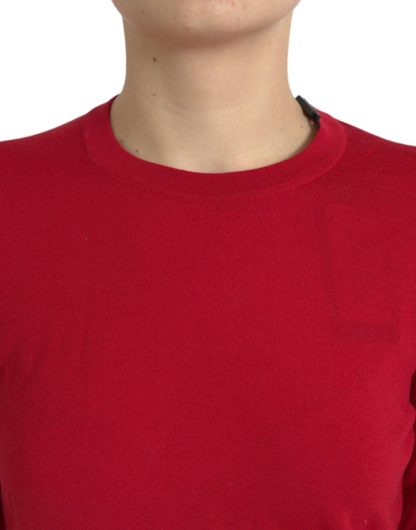 Dolce & Gabbana Red Wool Knitted Crew Neck Pullover Sweater – IT40|S par Dolce & Gabbana | Disponible sur Sandy Store ByNet