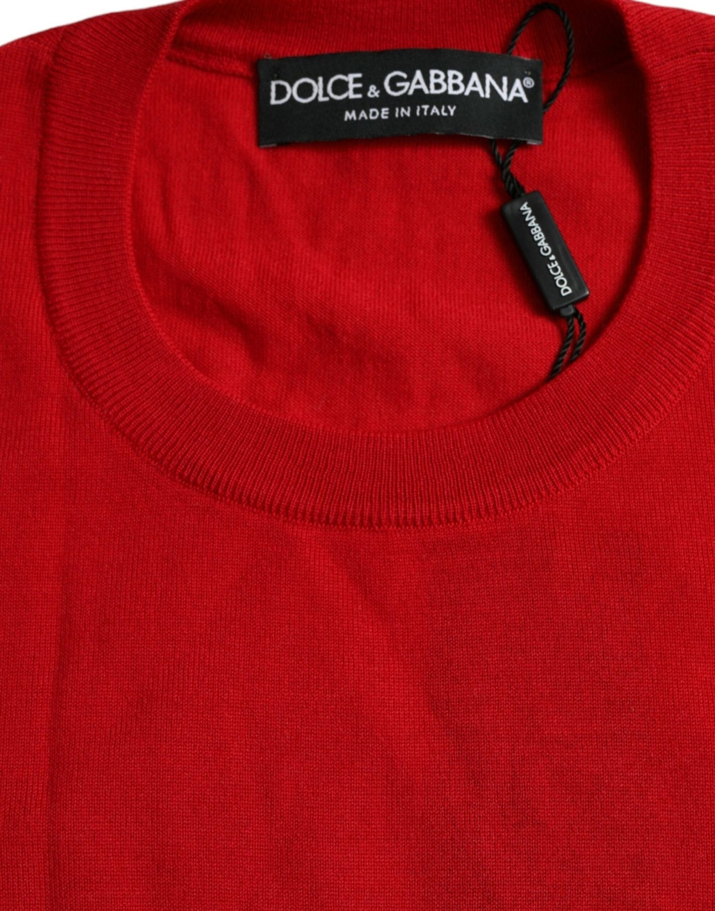 Dolce & Gabbana Red Wool Knitted Crew Neck Pullover Sweater – IT40|S par Dolce & Gabbana | Disponible sur Sandy Store ByNet