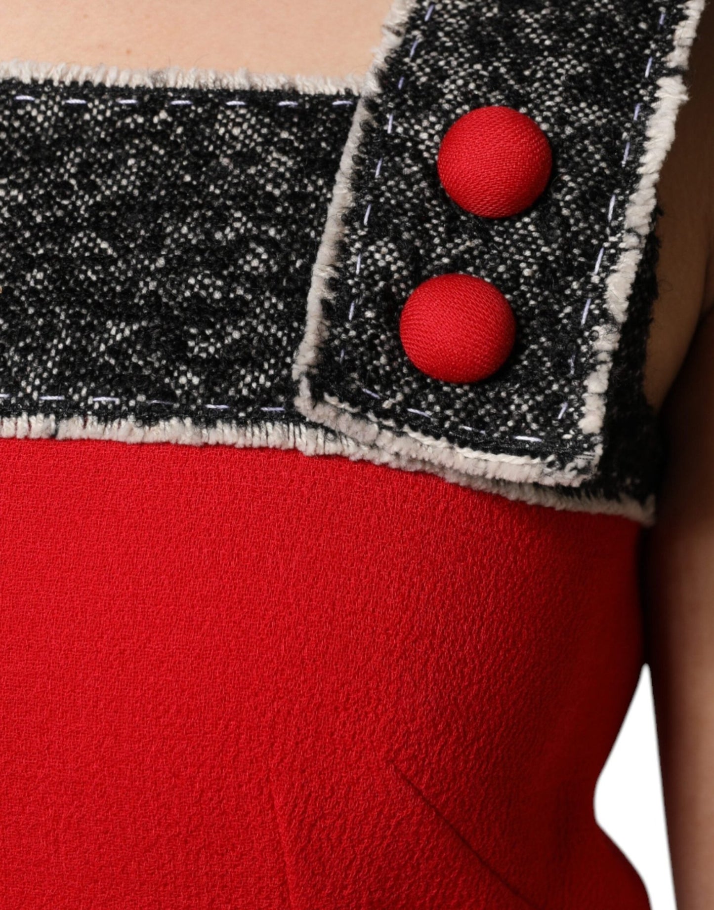 Dolce & Gabbana Red Wool Sleeveless A - line Flared Mini Dress - Sandy Store ByNet