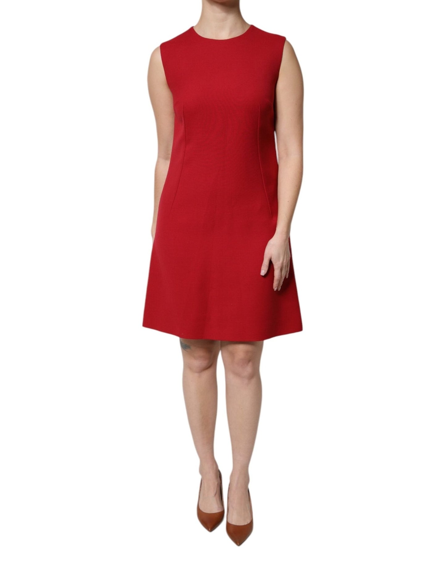 Dolce & Gabbana Red Wool Sleeveless Knee Length A - line Dress – IT44 | L par Dolce & Gabbana | Disponible sur Sandy Store ByNet