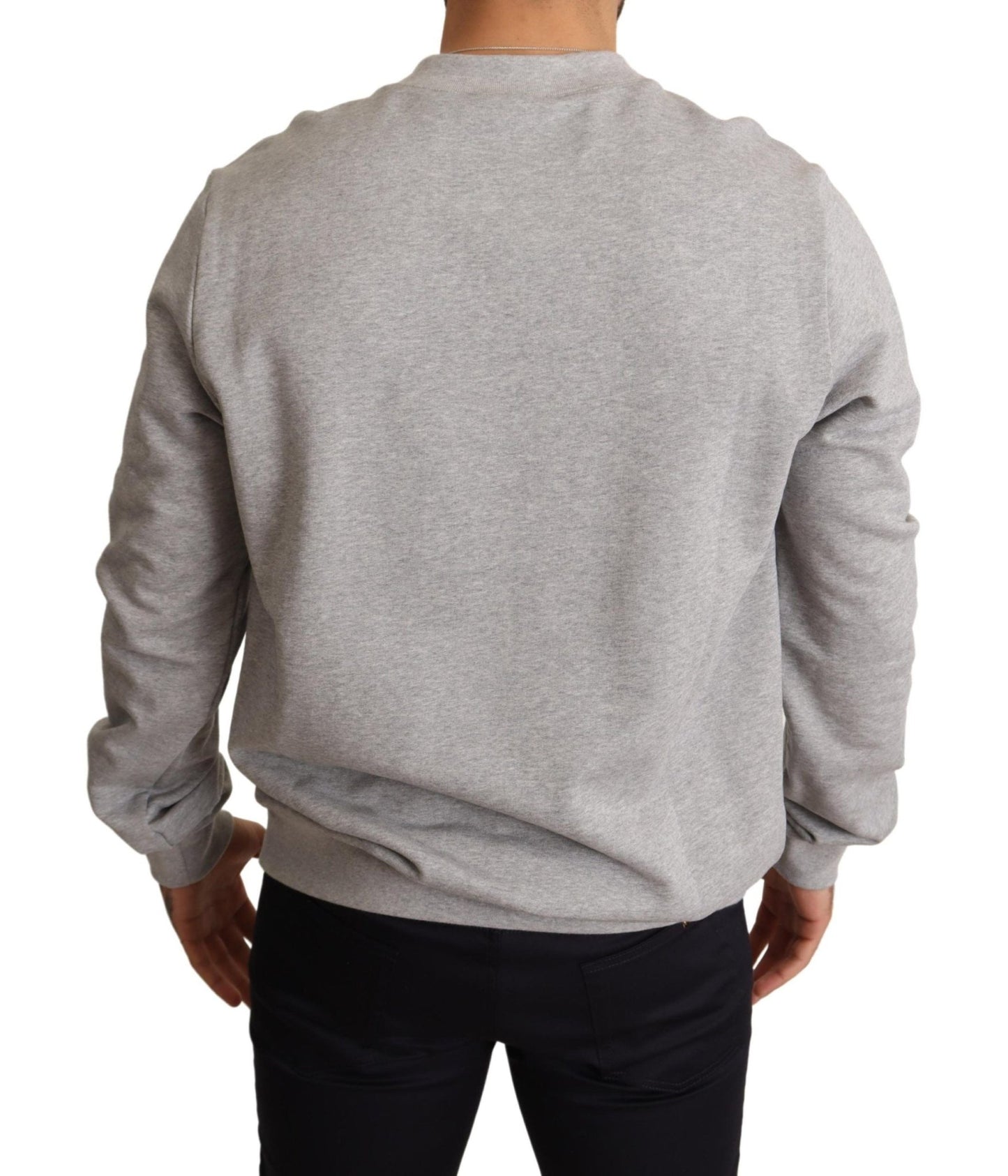 Dolce & Gabbana Regal Crown Cotton Sweater - Sophisticated Gray - Sandy Store ByNet