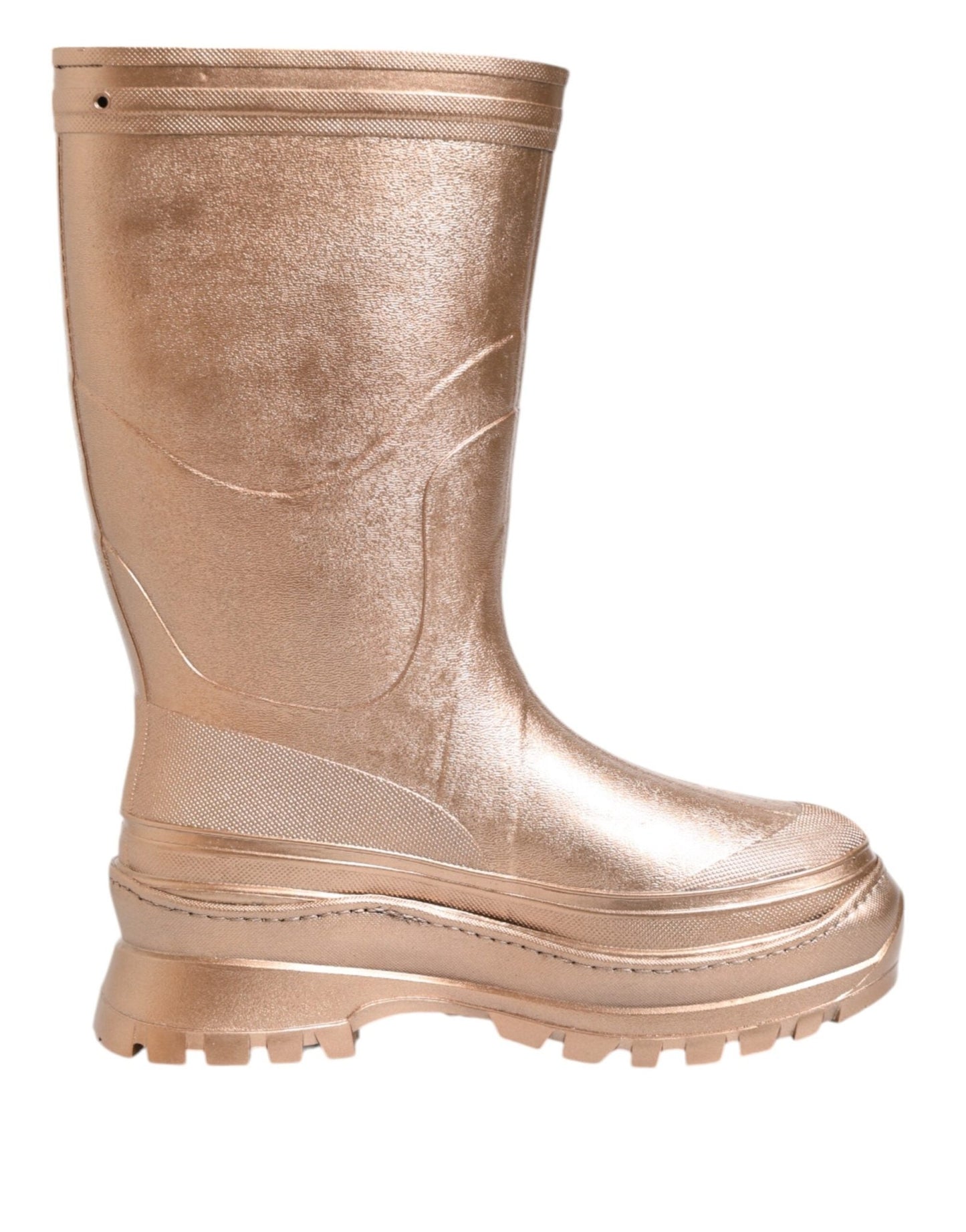 Dolce & Gabbana Rose Gold Rubber Pull On Rain Boots Shoes – EU41/US10.5 par Dolce & Gabbana | Disponible sur Sandy Store ByNet