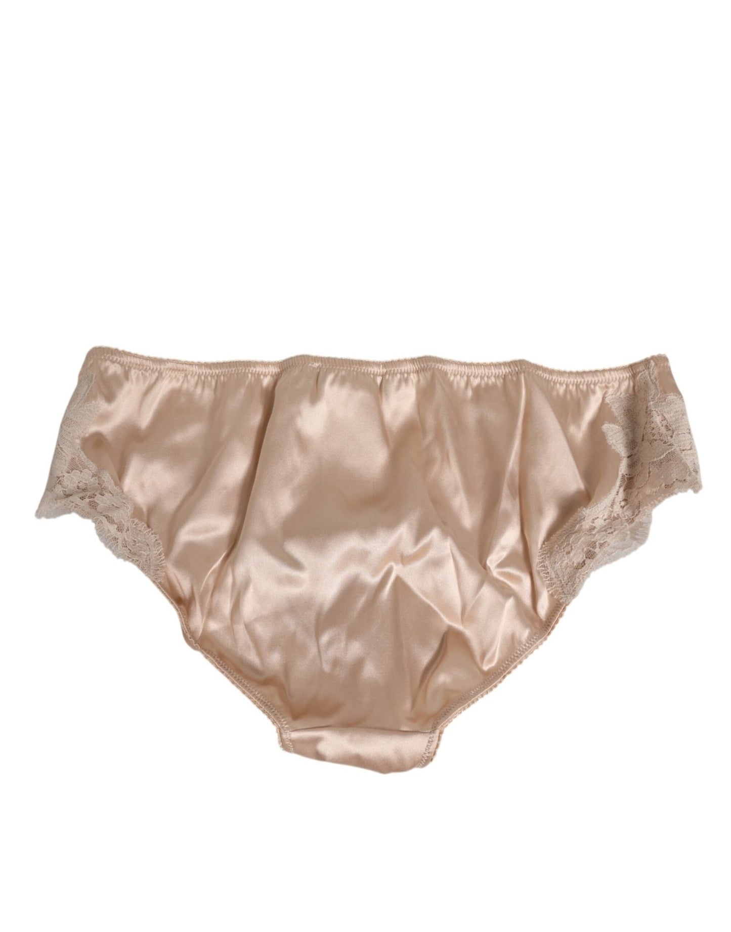Dolce & Gabbana Rosy Beige Silk Satin Lace Trim Panty Underwear – IT4 | L par Dolce & Gabbana | Disponible sur Sandy Store ByNet