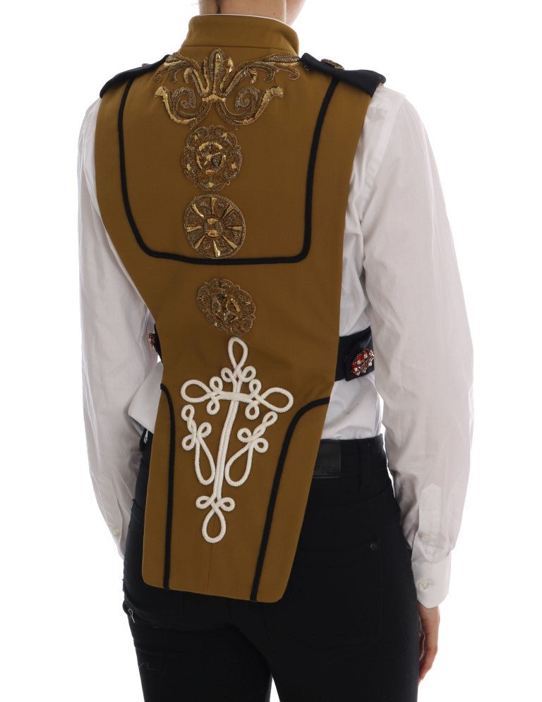 Dolce & Gabbana Runway Embellished Crystal Cross Vest - Sandy Store ByNet