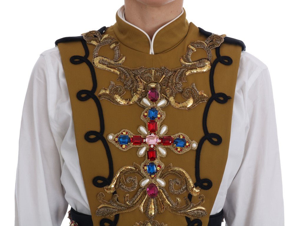 Dolce & Gabbana Runway Embellished Crystal Cross Vest - Sandy Store ByNet