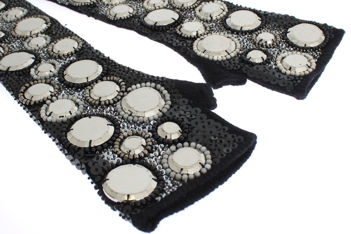 Dolce & Gabbana Sequin - Embellished Cashmere Fingerless Gloves - Sandy Store ByNet