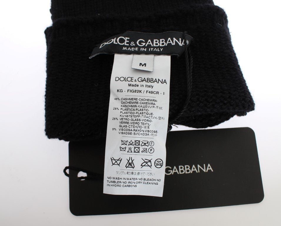 Dolce & Gabbana Sequin - Embellished Cashmere Fingerless Gloves - Sandy Store ByNet