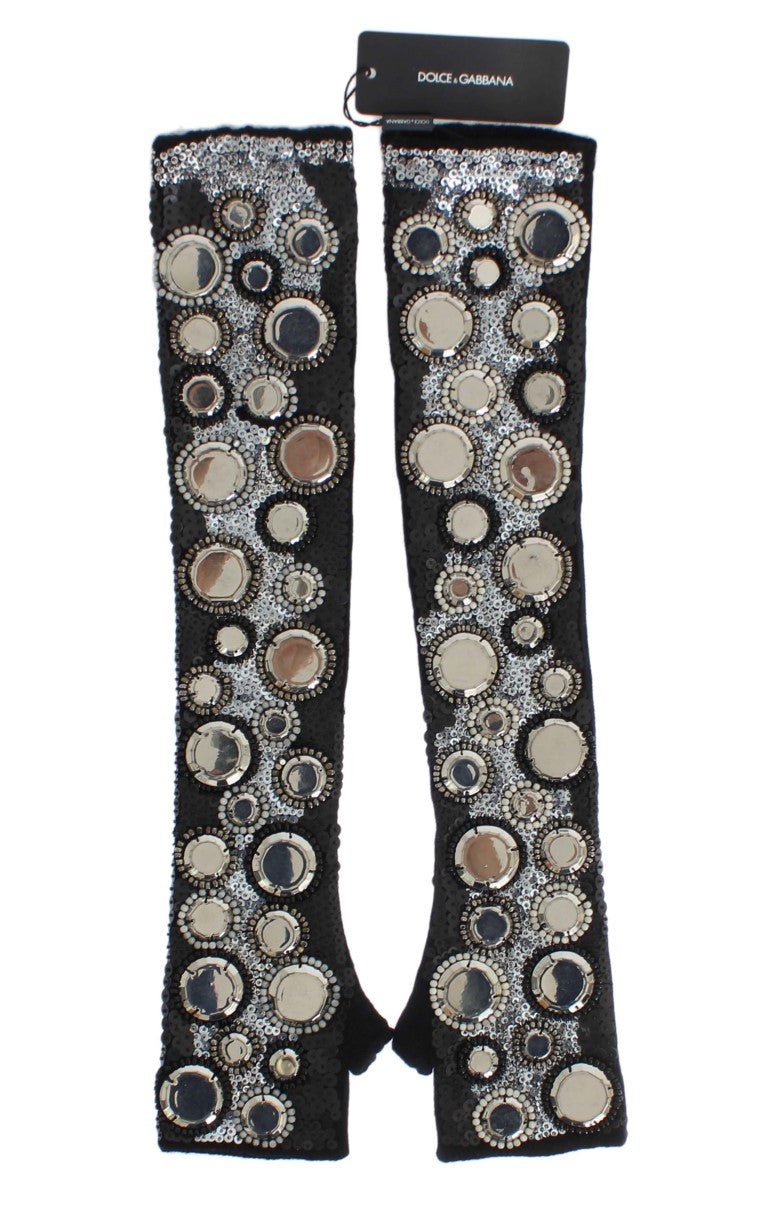 Dolce & Gabbana Sequin - Embellished Cashmere Fingerless Gloves - Sandy Store ByNet