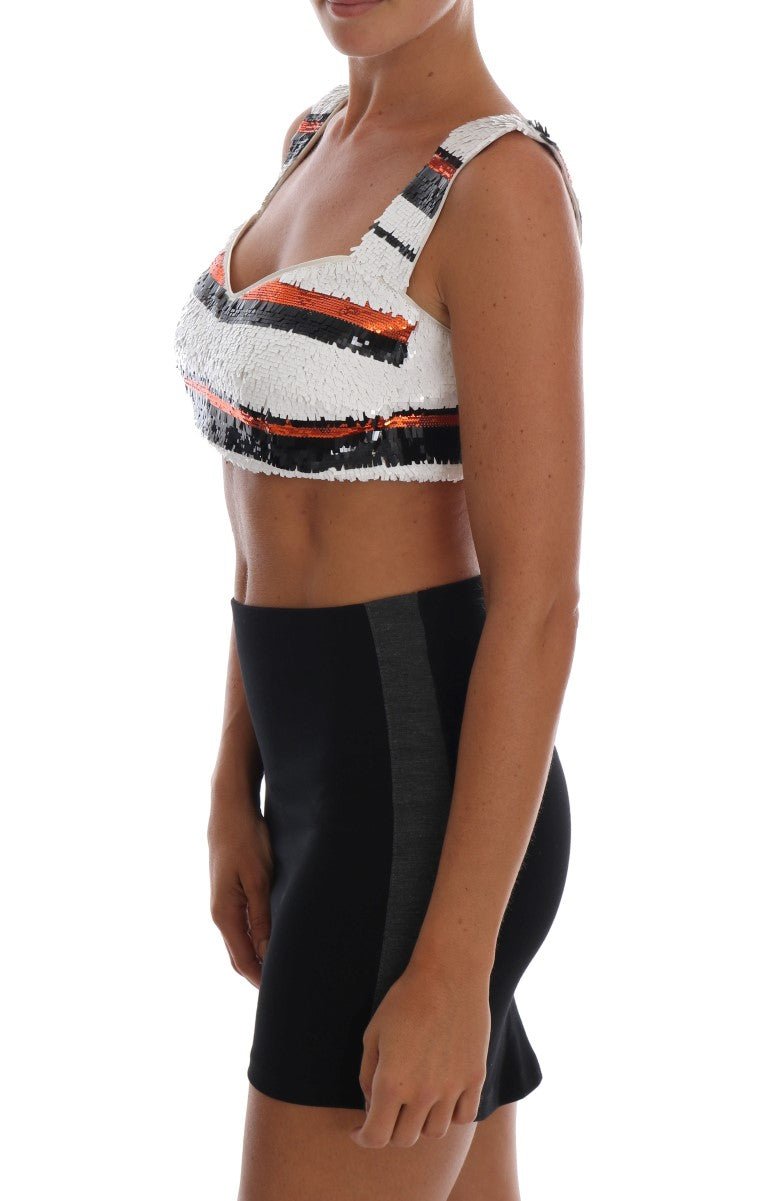 Dolce & Gabbana Sequined Bustier Top in Vibrant Tones - Sandy Store ByNet