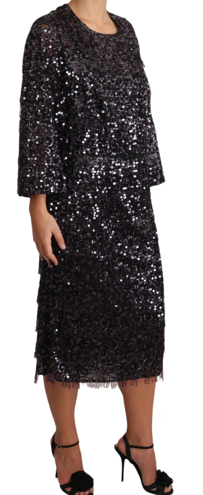 Dolce & Gabbana Sequined Shift Midi Dress – Timeless Elegance - Sandy Store ByNet