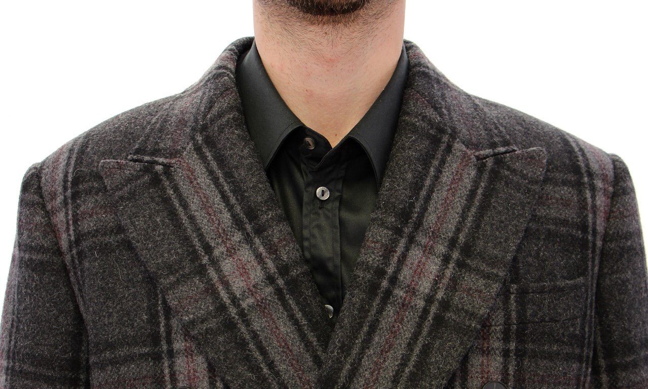 Dolce & Gabbana Sicilia Checkered Wool Blend Coat - Sandy Store ByNet