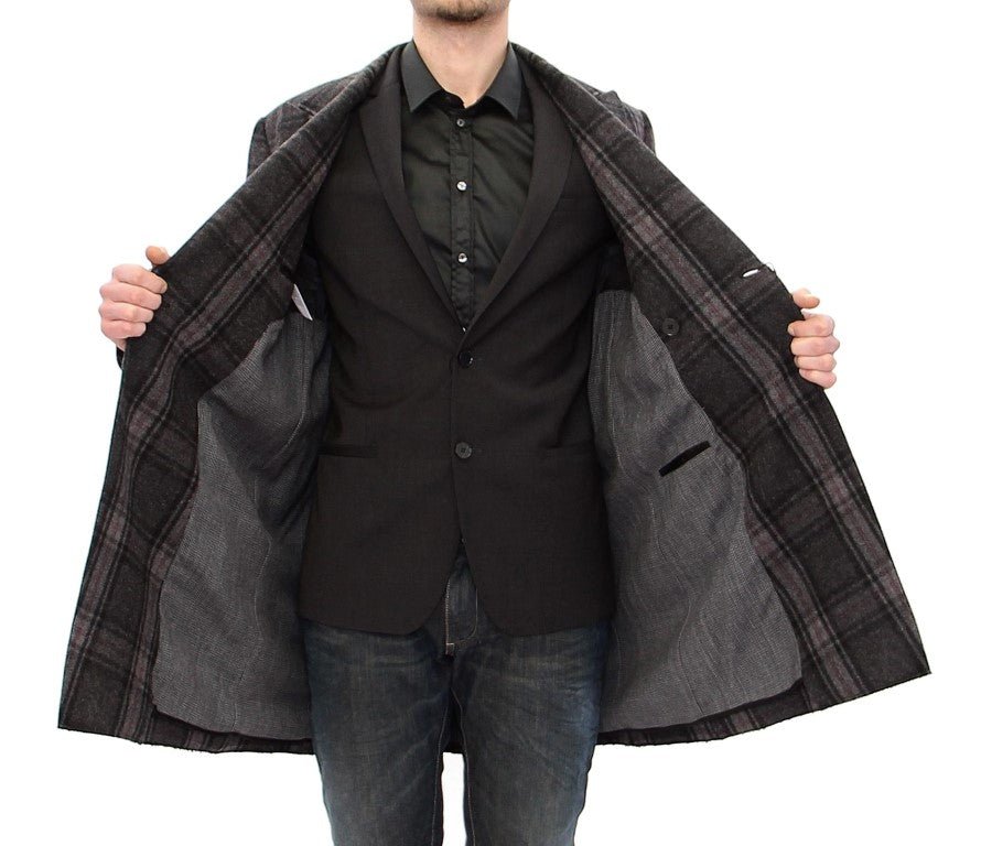 Dolce & Gabbana Sicilia Checkered Wool Blend Coat - Sandy Store ByNet
