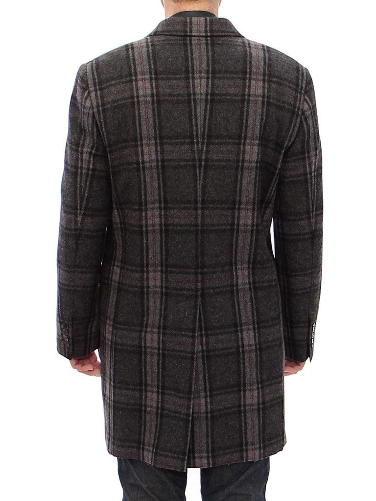 Dolce & Gabbana Sicilia Checkered Wool Blend Coat - Sandy Store ByNet