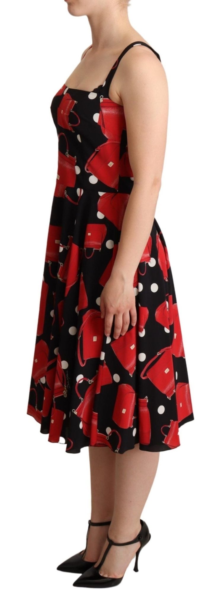 Dolce & Gabbana Sicilian Bag Print Sleeveless Midi Dress - Sandy Store ByNet