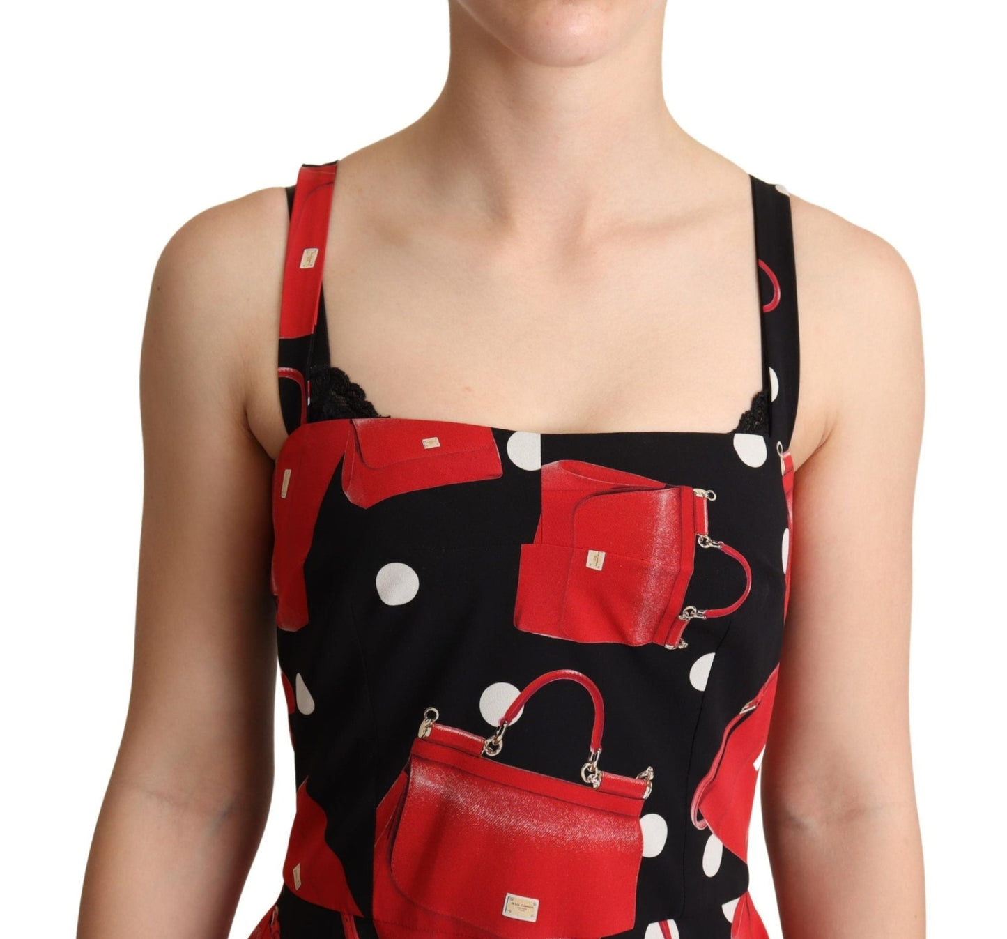 Dolce & Gabbana Sicilian Bag Print Sleeveless Midi Dress - Sandy Store ByNet