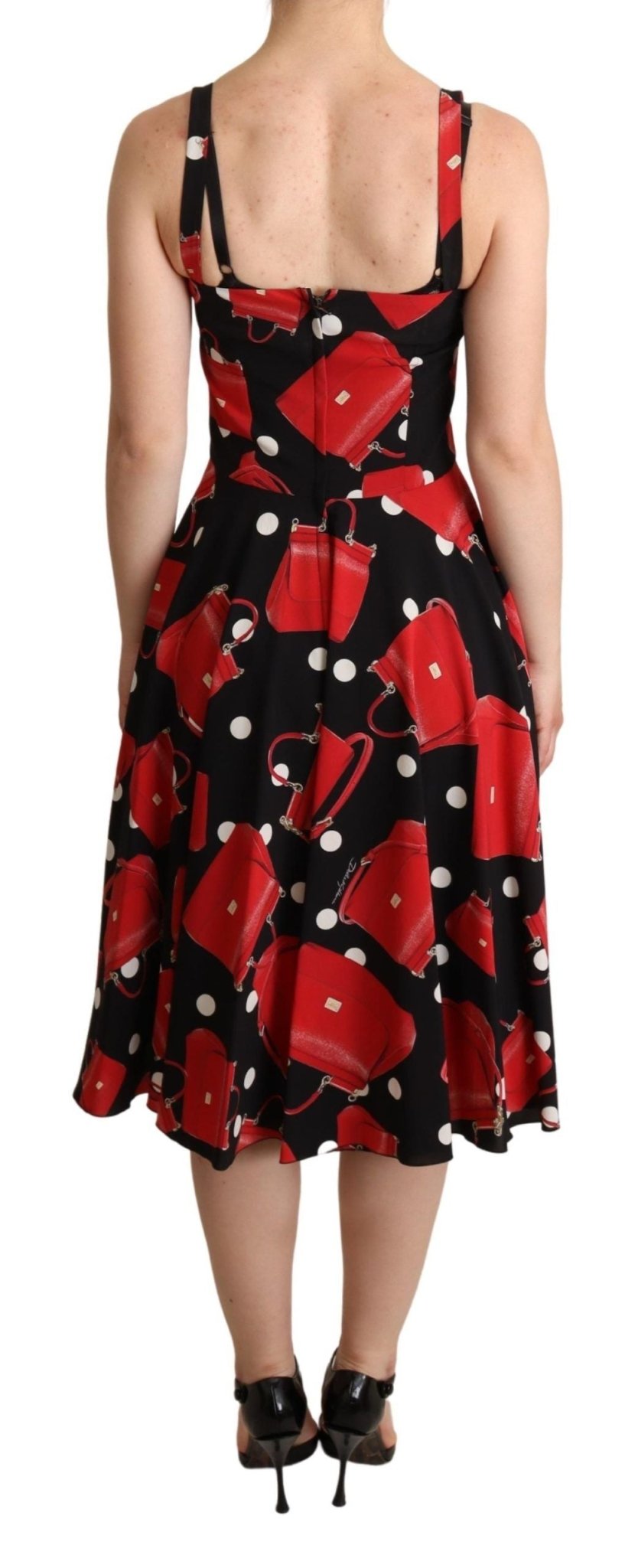 Dolce & Gabbana Sicilian Bag Print Sleeveless Midi Dress - Sandy Store ByNet