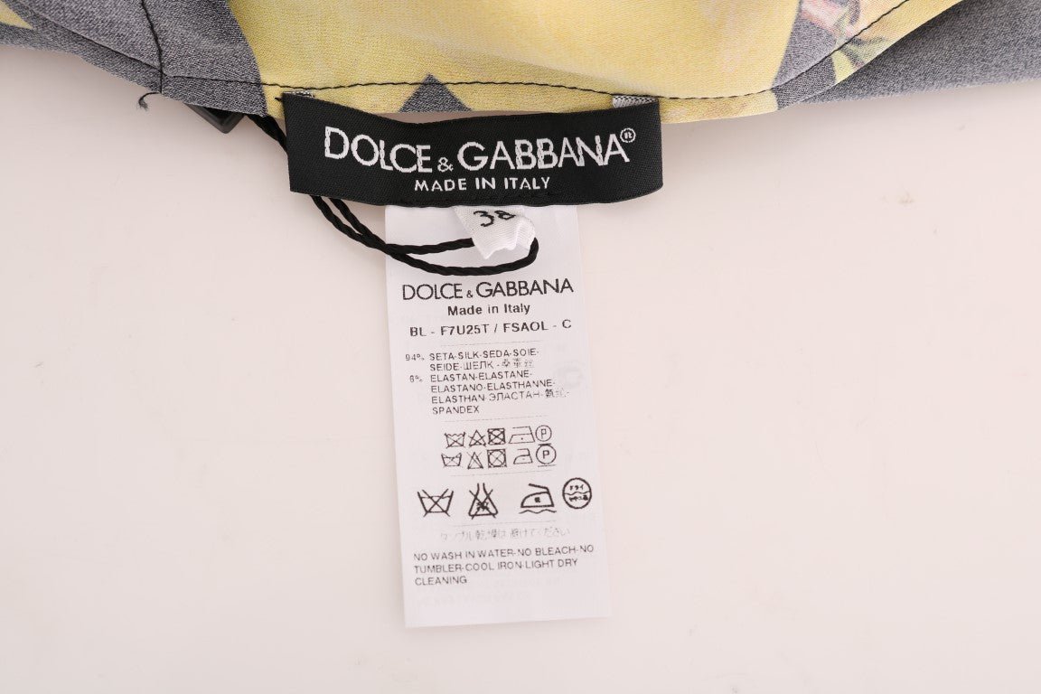 Dolce & Gabbana Sicilian Lemon Print Silk Blouse - Sandy Store ByNet