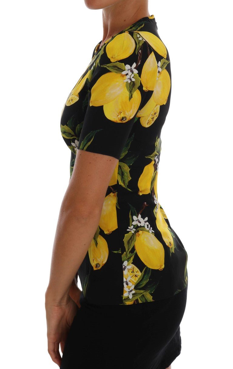 Dolce & Gabbana Sicilian Lemon Print Silk Blouse - Sandy Store ByNet