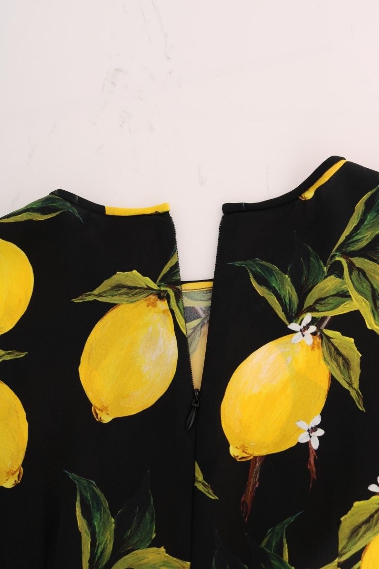 Dolce & Gabbana Sicilian Lemon Print Silk Blouse - Sandy Store ByNet