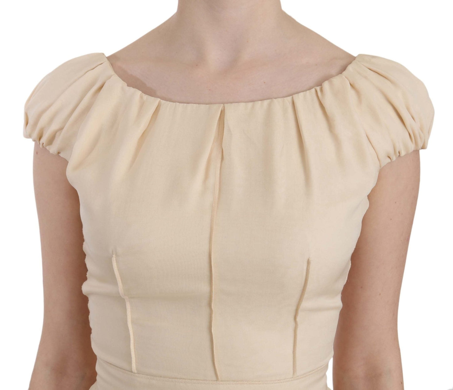 Dolce & Gabbana Silk Column Garterized Sleeve Gown - Sandy Store ByNet