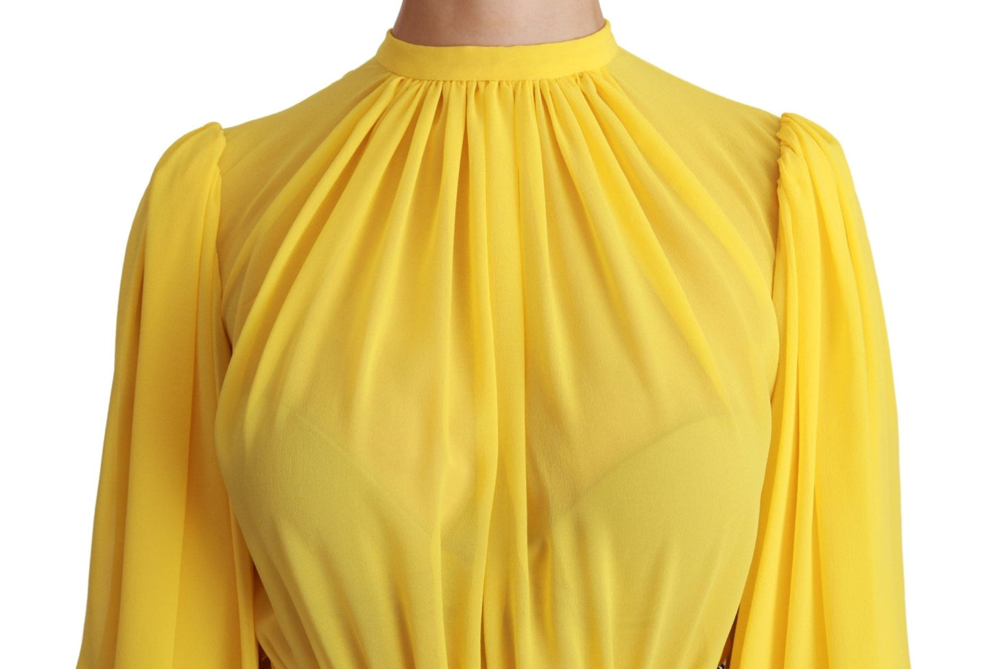 Dolce & Gabbana Silk Pleated A - line Mini Dress in Sunshine Yellow - Sandy Store ByNet