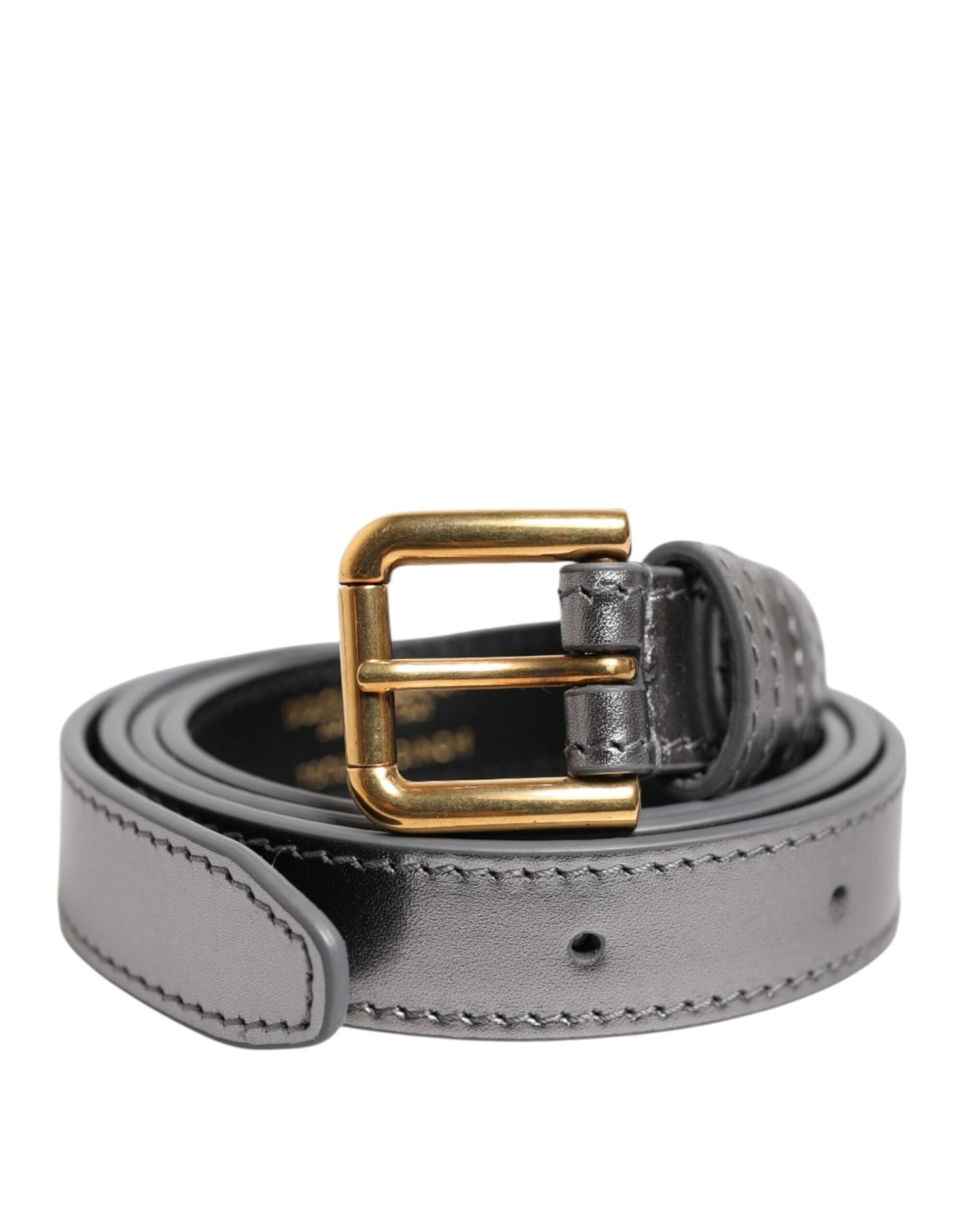 Dolce & Gabbana Silver Logo Engraved Metal Waist Buckle Belt – 75 cm / 30 Inches par Dolce & Gabbana | Disponible sur Sandy Store ByNet